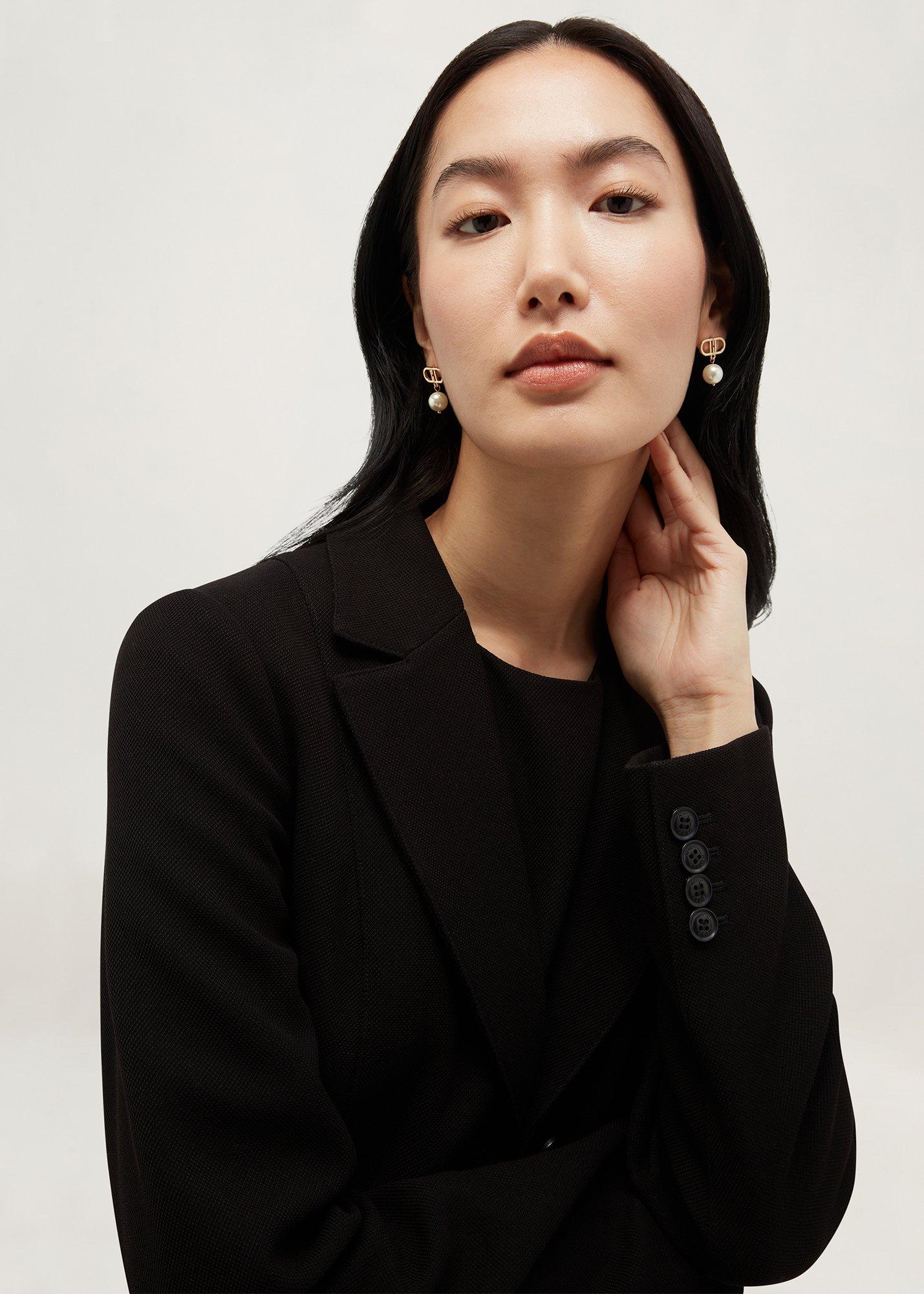 Petite Lea Pique Jacket, Black, hi-res