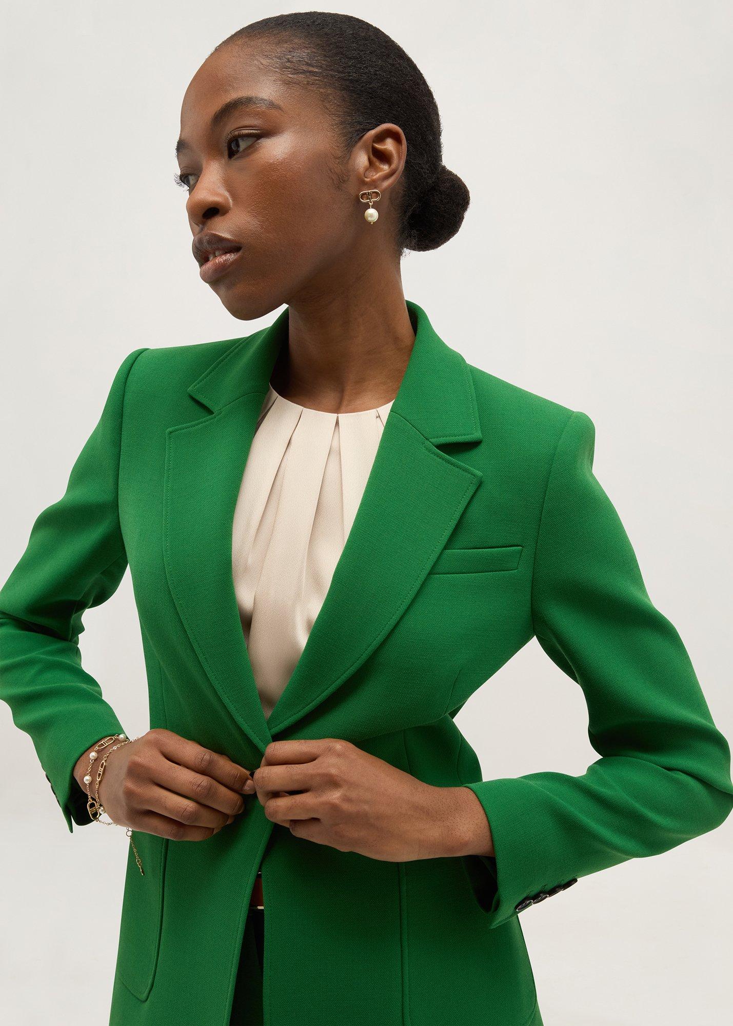 Haley Single Breasted Jacket, Spruce Green, hi-res