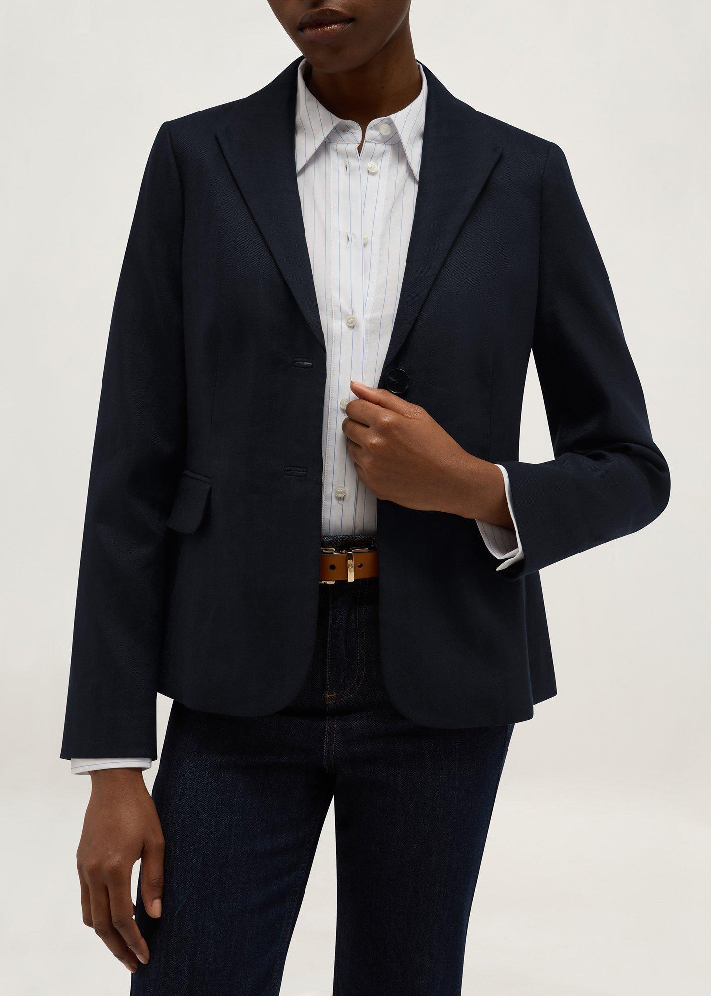 Analise Herringbone Jacket, Navy, hi-res