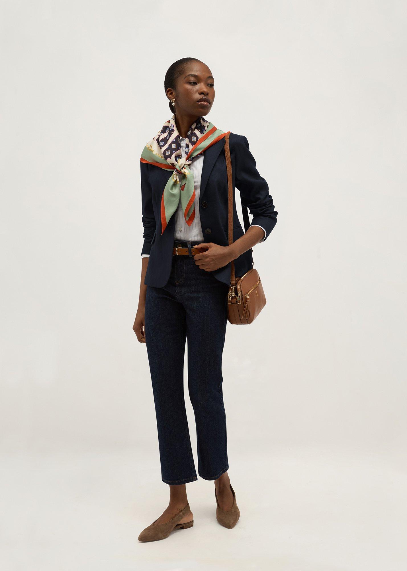 Analise Herringbone Jacket, Navy, hi-res