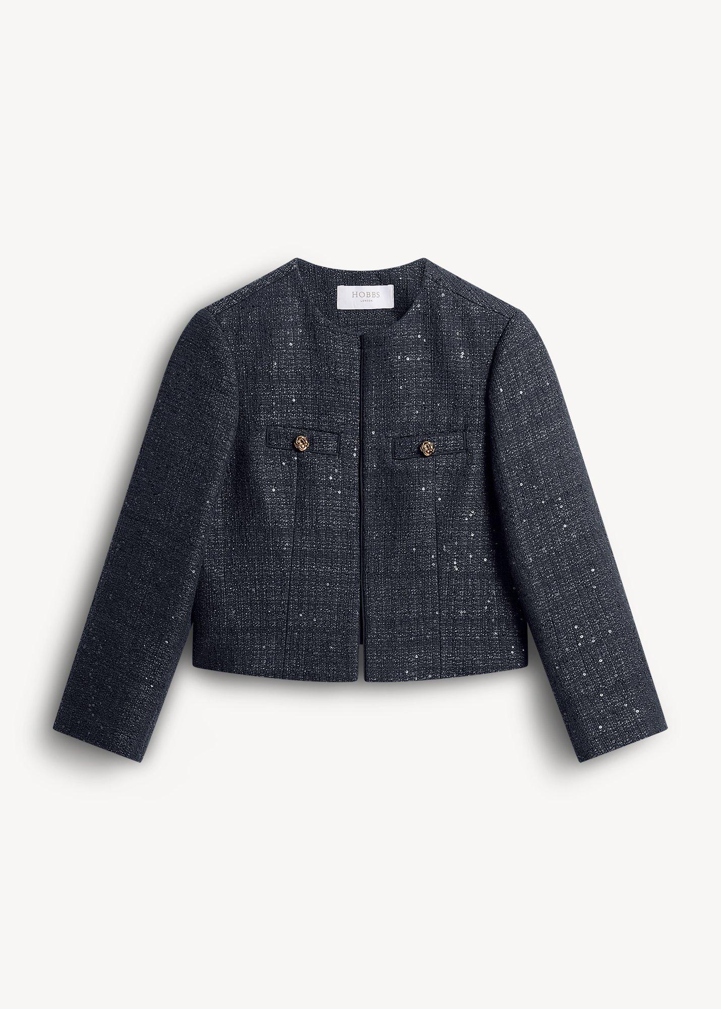Bria Sequin Tweed Jacket
