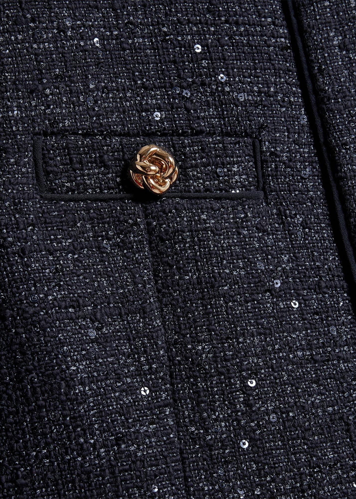Bria Sequin Tweed Jacket, Midnight Navy, hi-res