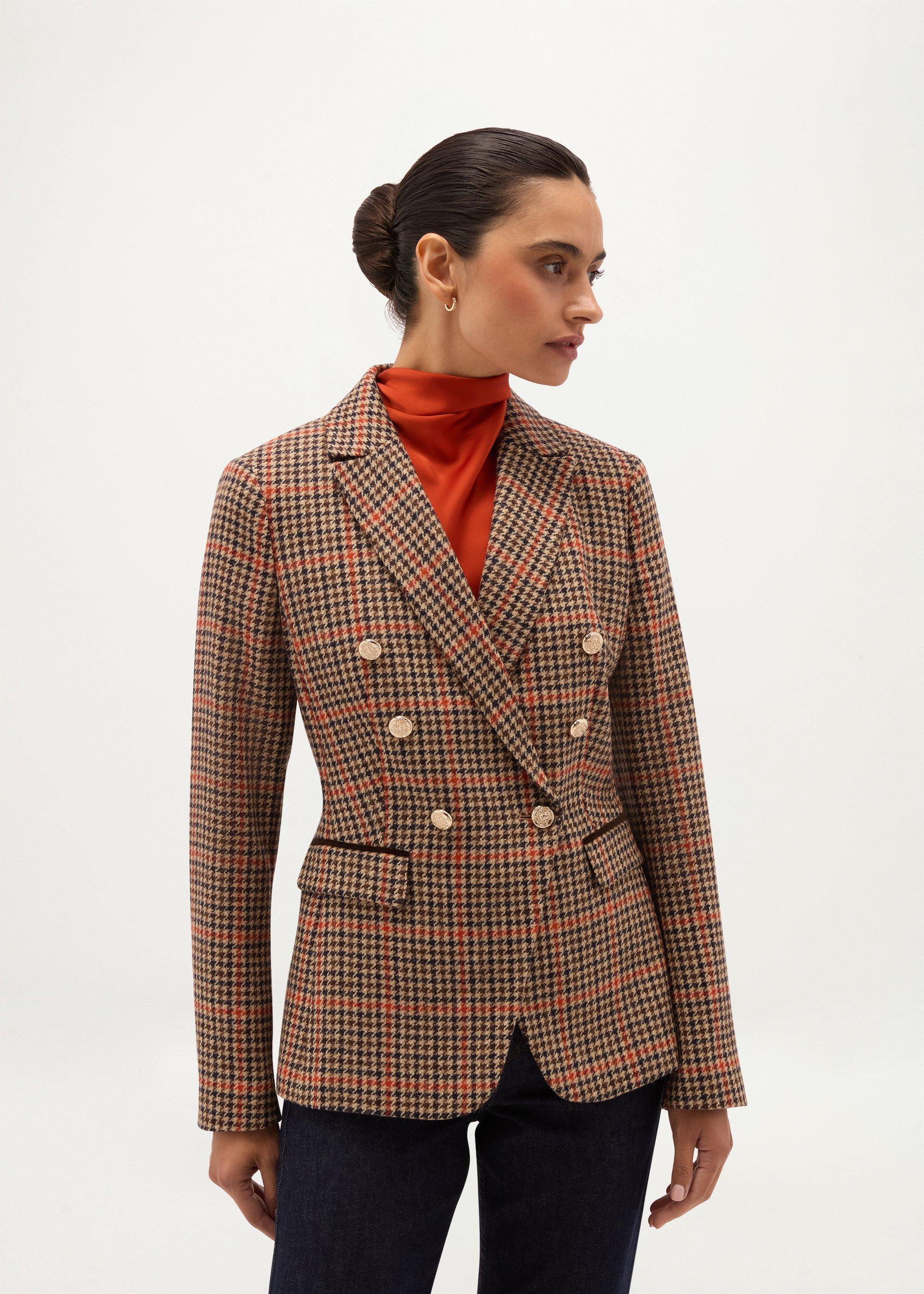Henrietta Wool Jacket, Brown Multi, hi-res