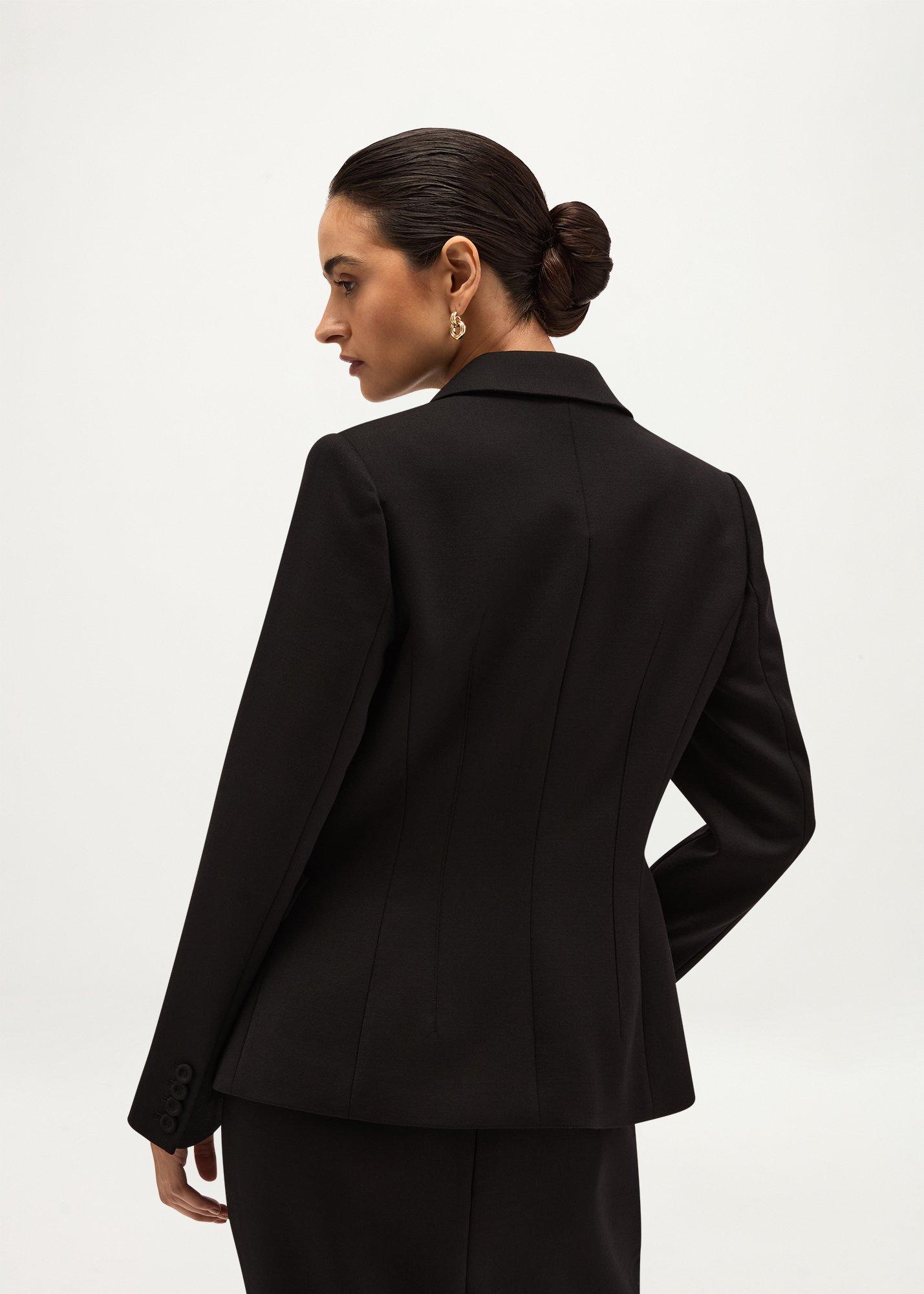 Lavinia Wool Blend Jacket, Black, hi-res