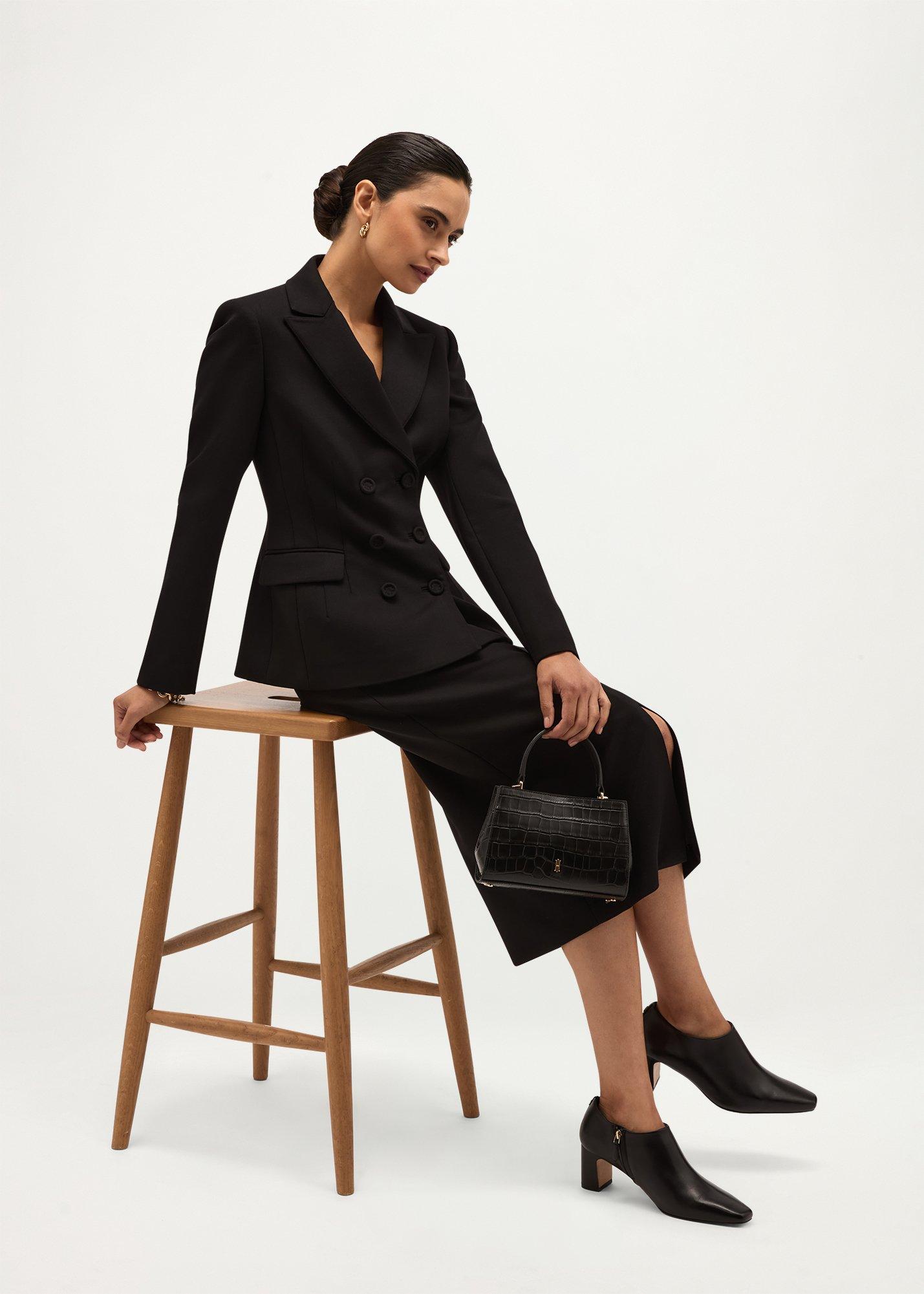 Lavinia Wool Blend Jacket, Black, hi-res