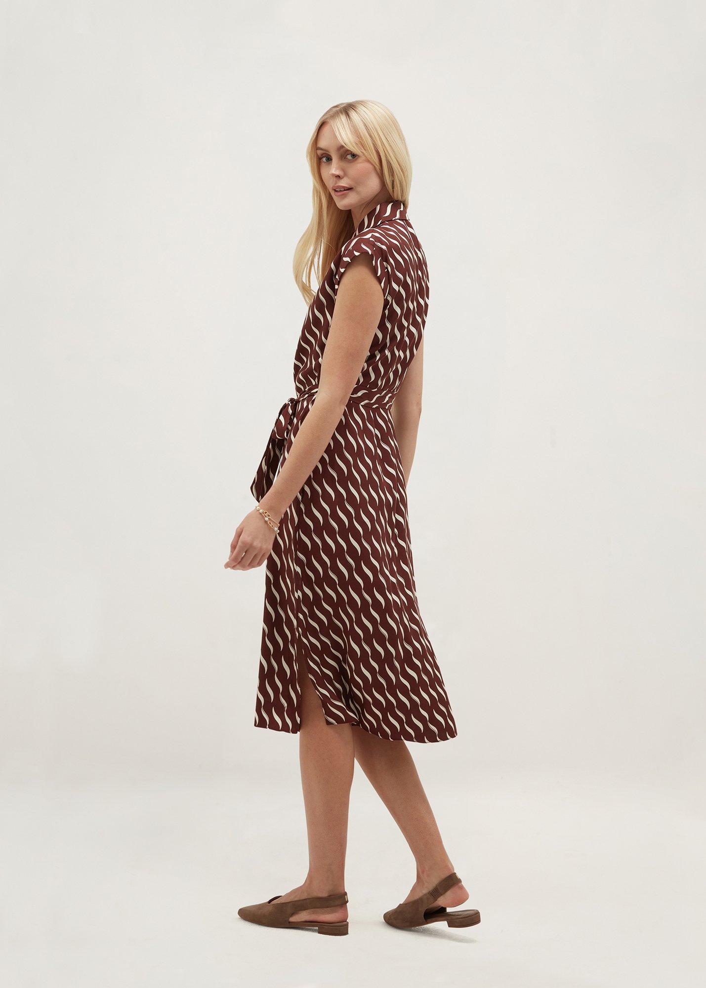 Petite Kalinda Dress, Brown Ivory, hi-res