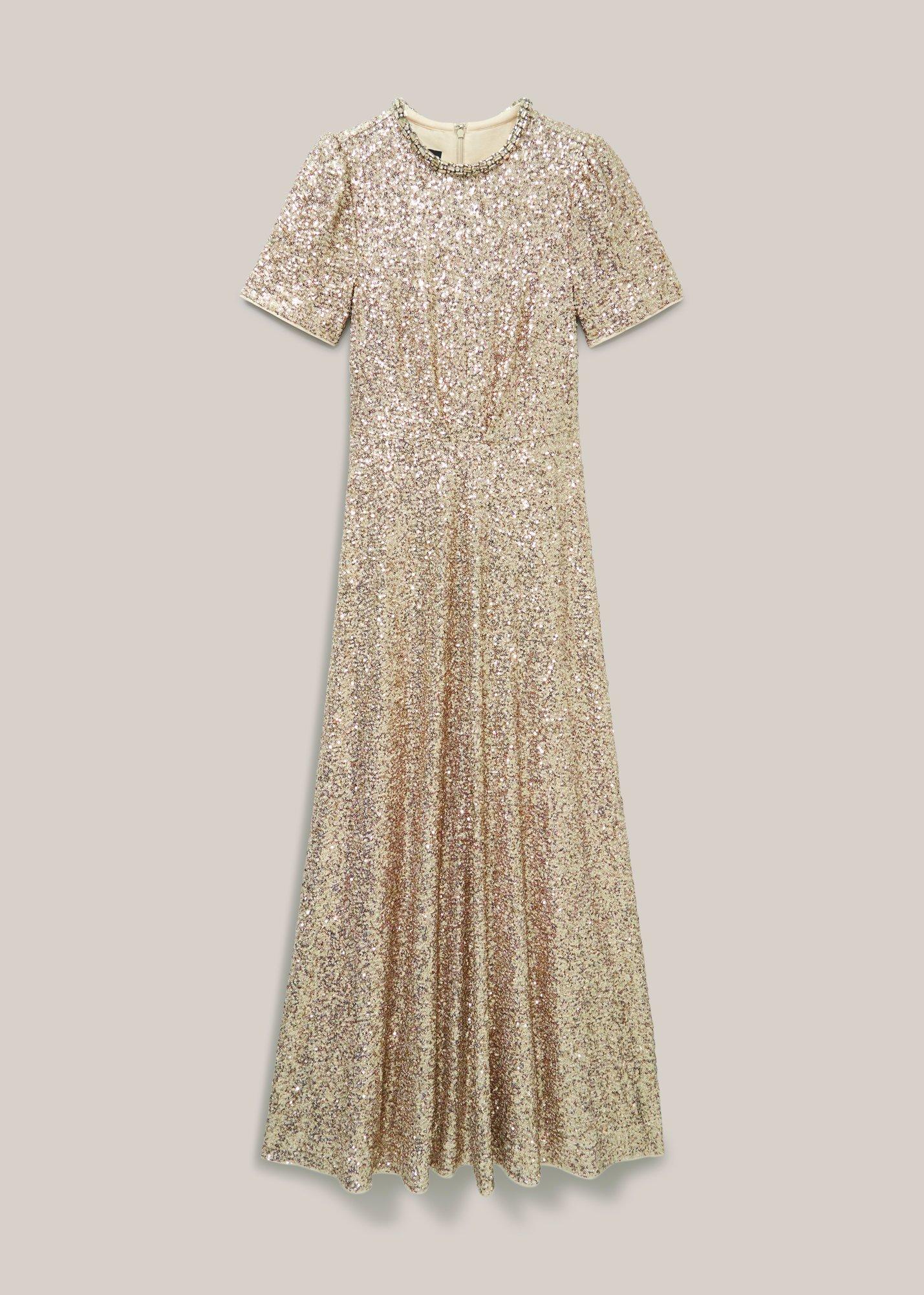 Petite Shirley Sequin Trimmed Maxi Dress