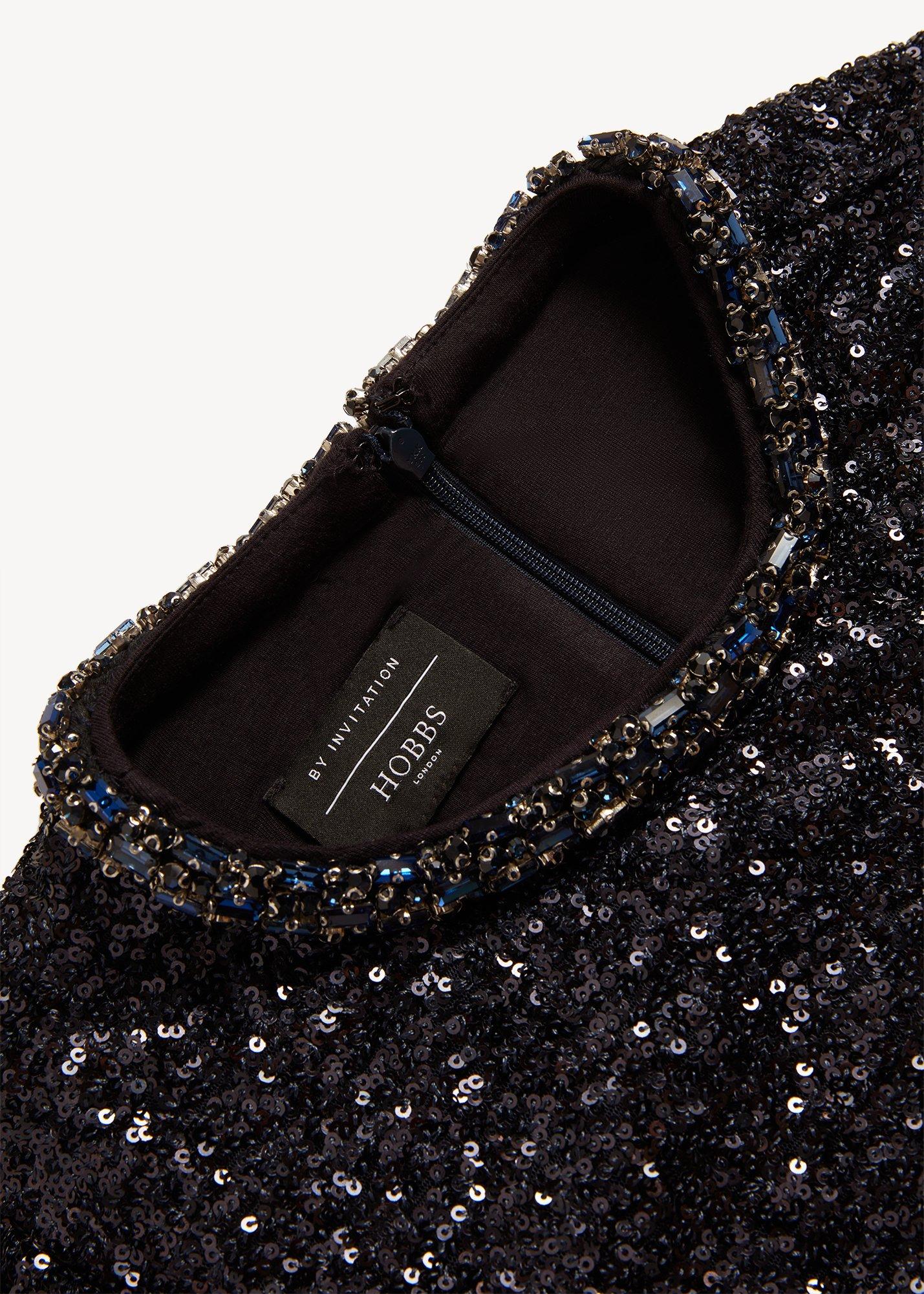 Petite Shirley Sequin Trimmed Maxi Dress, Midnight Navy, hi-res