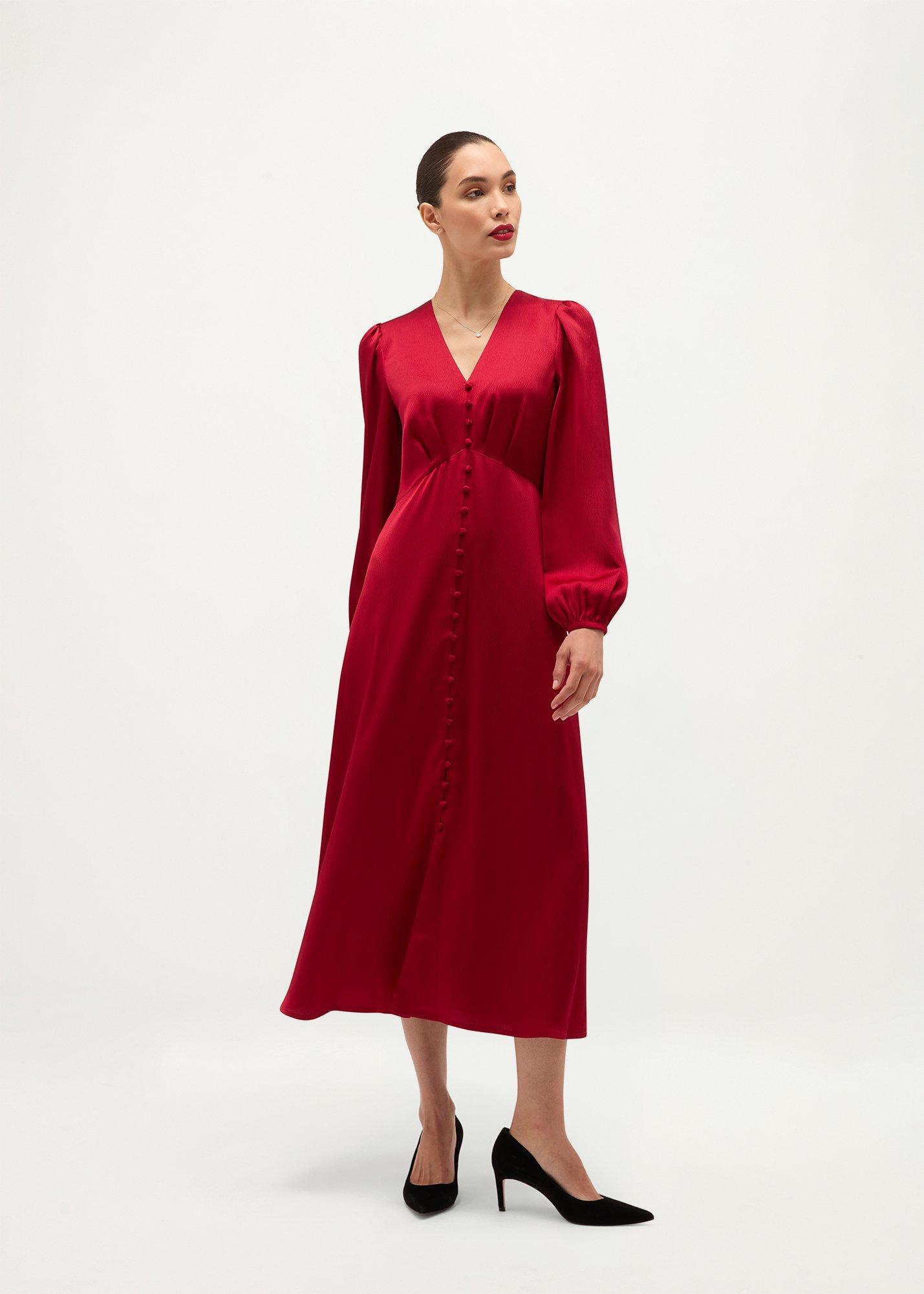Rosabella Textured Satin Dress