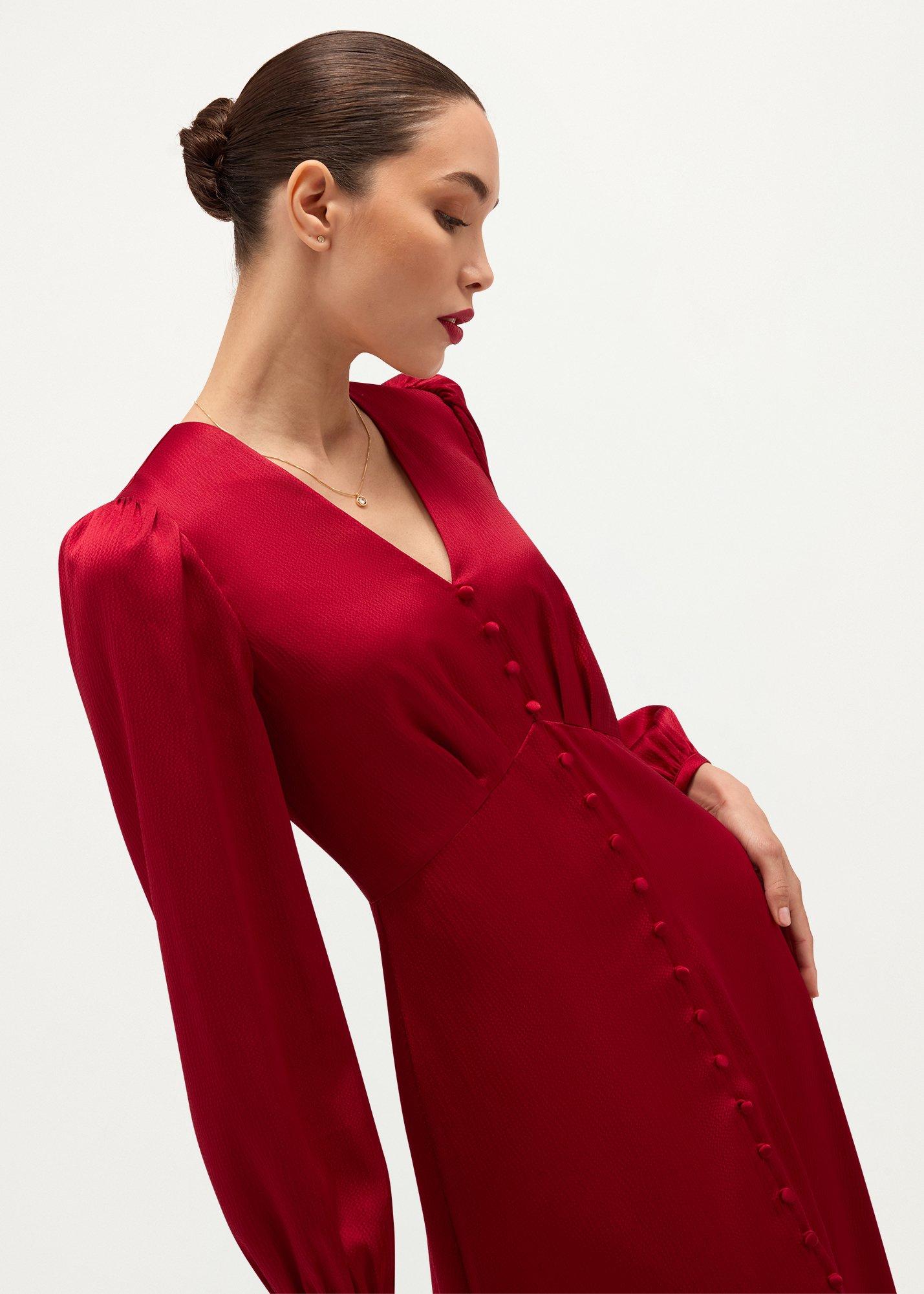 Petite Rosabella Dress, Lipstick Red, hi-res