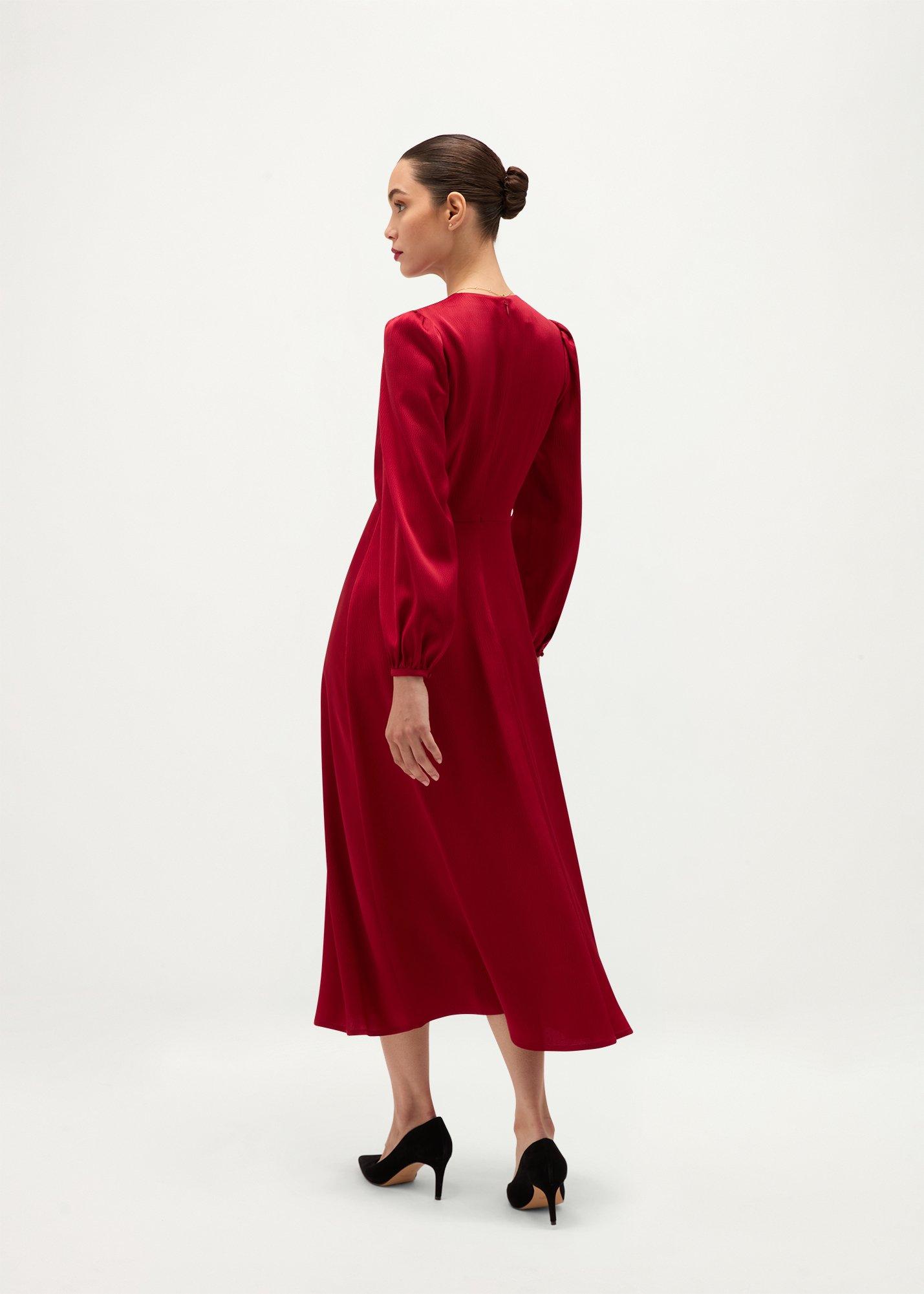 Petite Rosabella Dress, Lipstick Red, hi-res