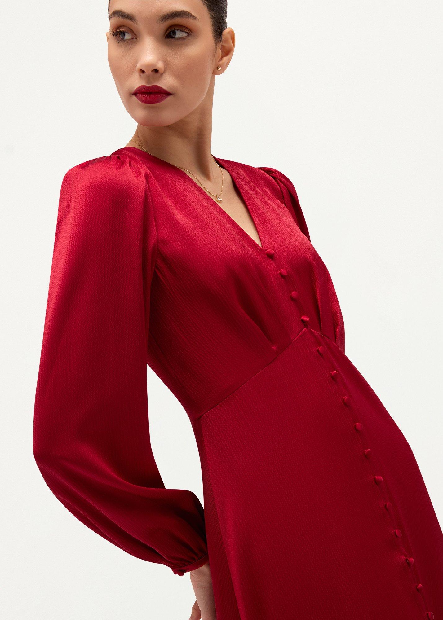 Petite Rosabella Dress, Lipstick Red, hi-res
