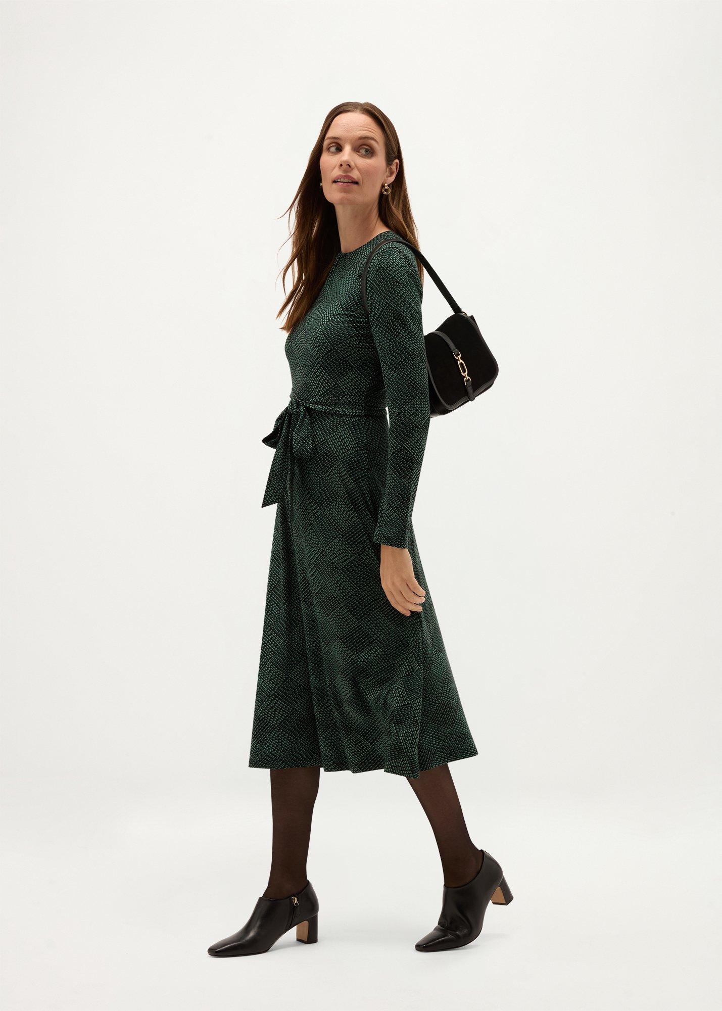 Petite Dakota Jersey Dress, Black Green, hi-res
