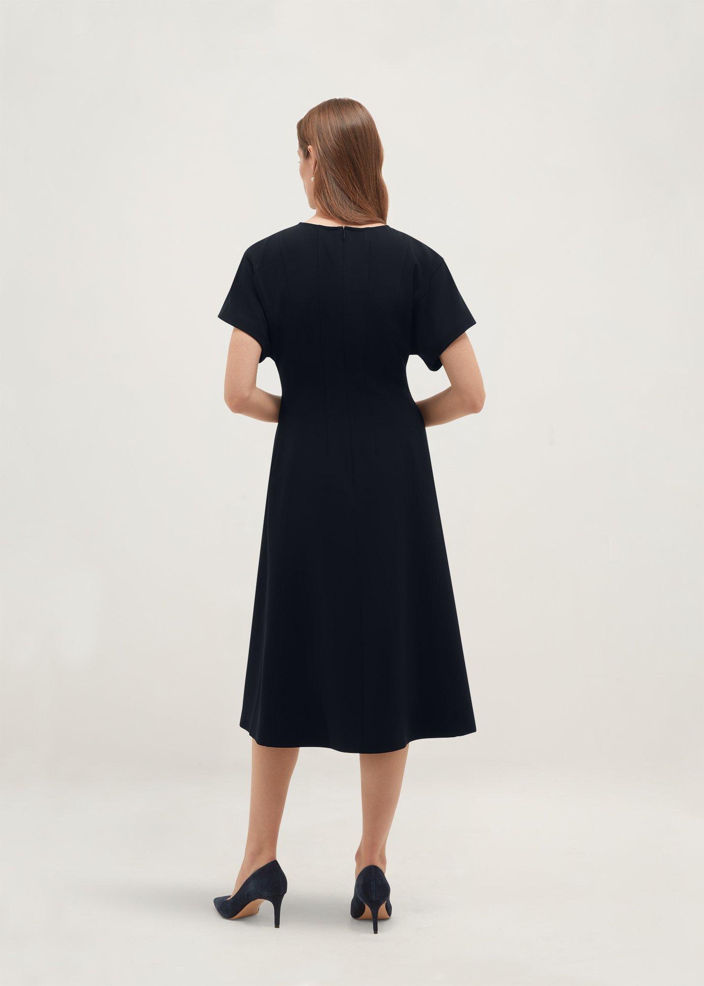Melina Seam Detail Dress, Navy, hi-res