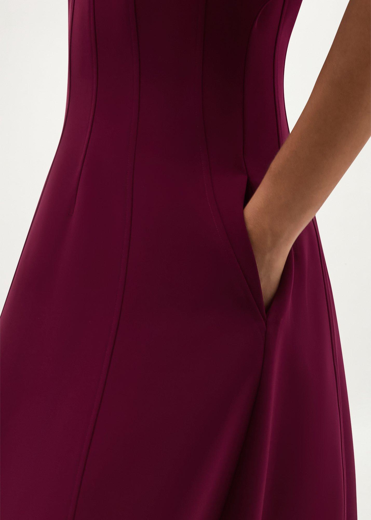 Melina Seam Detail Dress, Warm Plum, hi-res