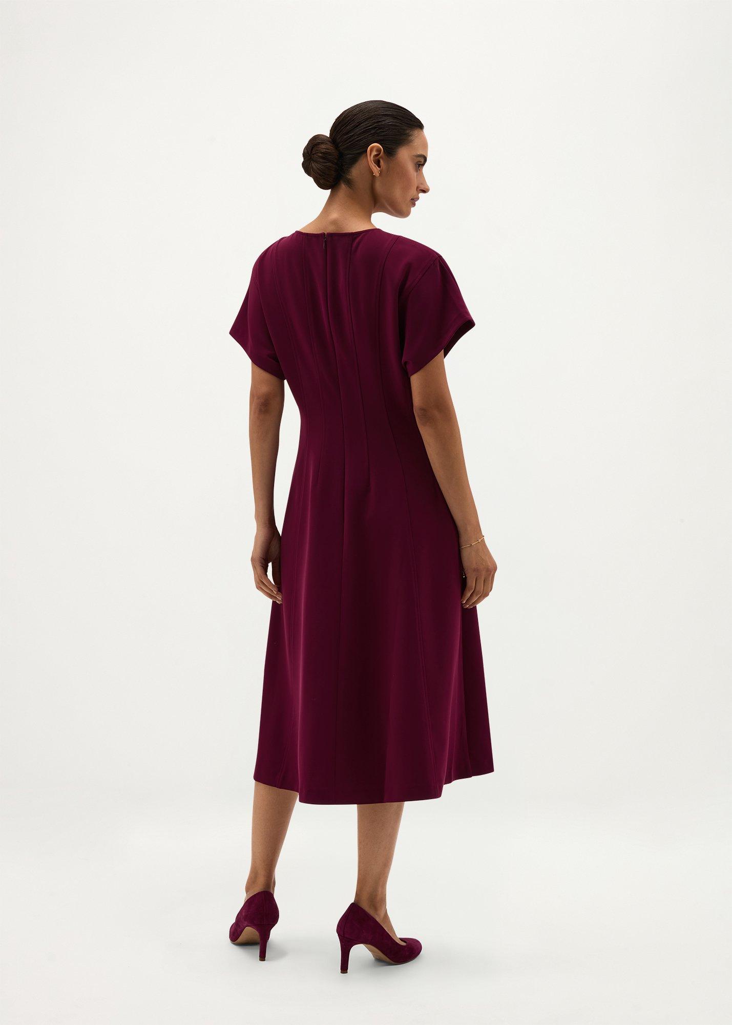 Melina Seam Detail Dress, Warm Plum, hi-res