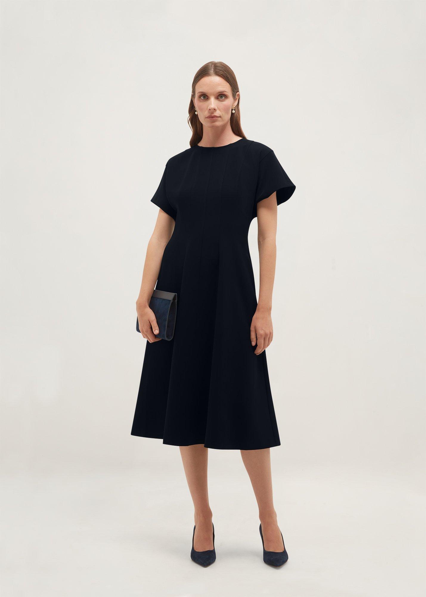 Petite Melina Seam Detail Dress, Navy, hi-res