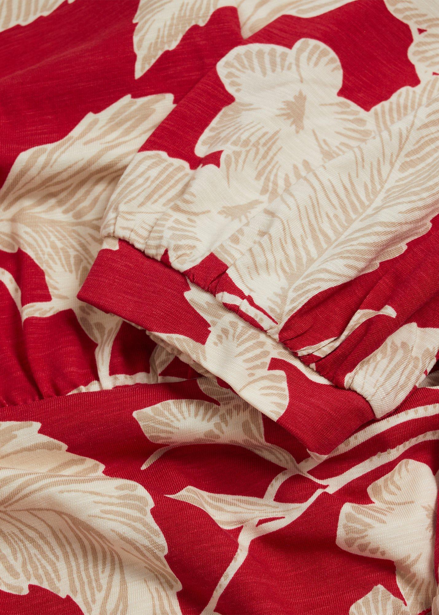 Martha Jersey Dress, Red Cream, hi-res