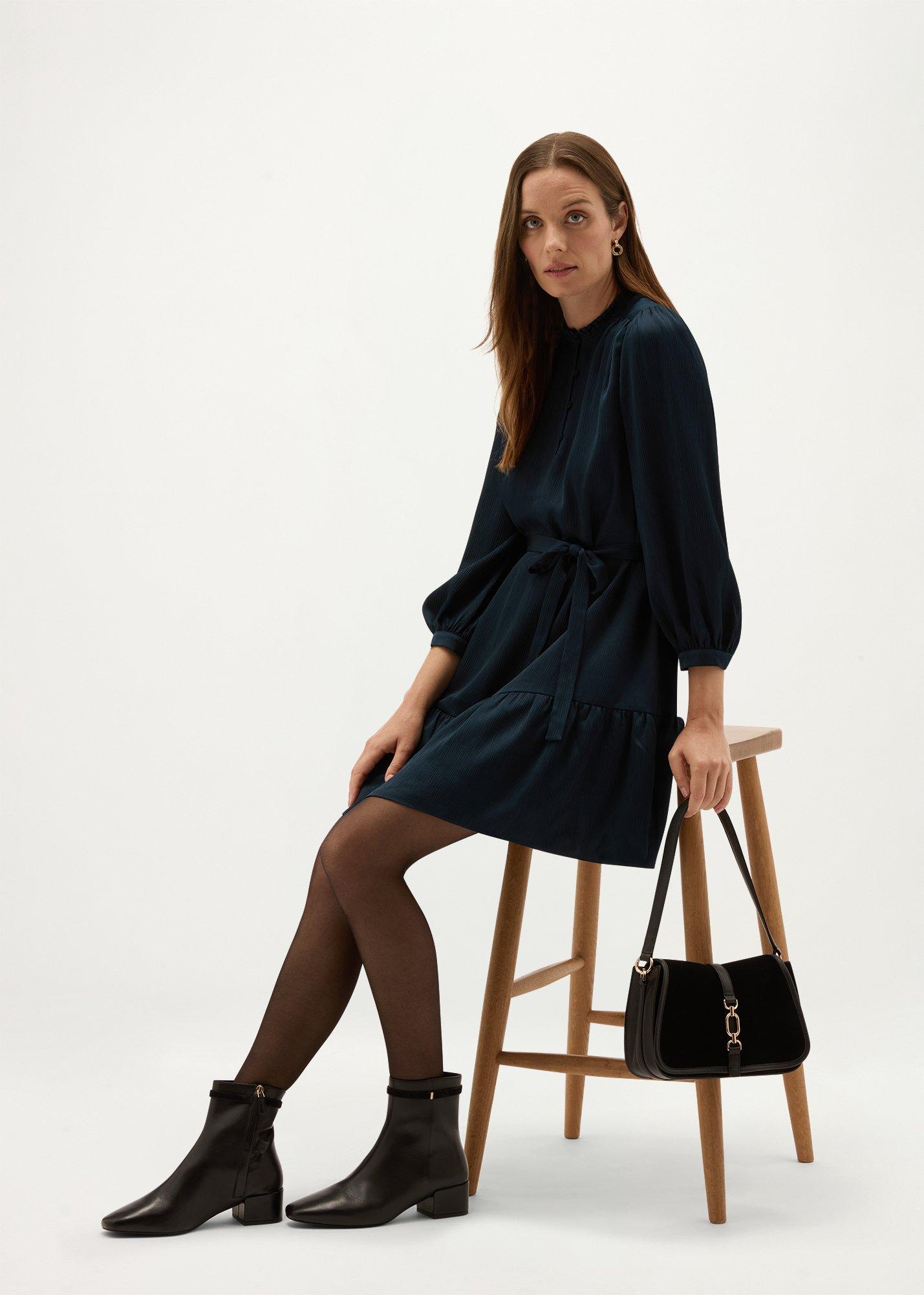 Carlene Textured Dress, Deep Water Blue, hi-res