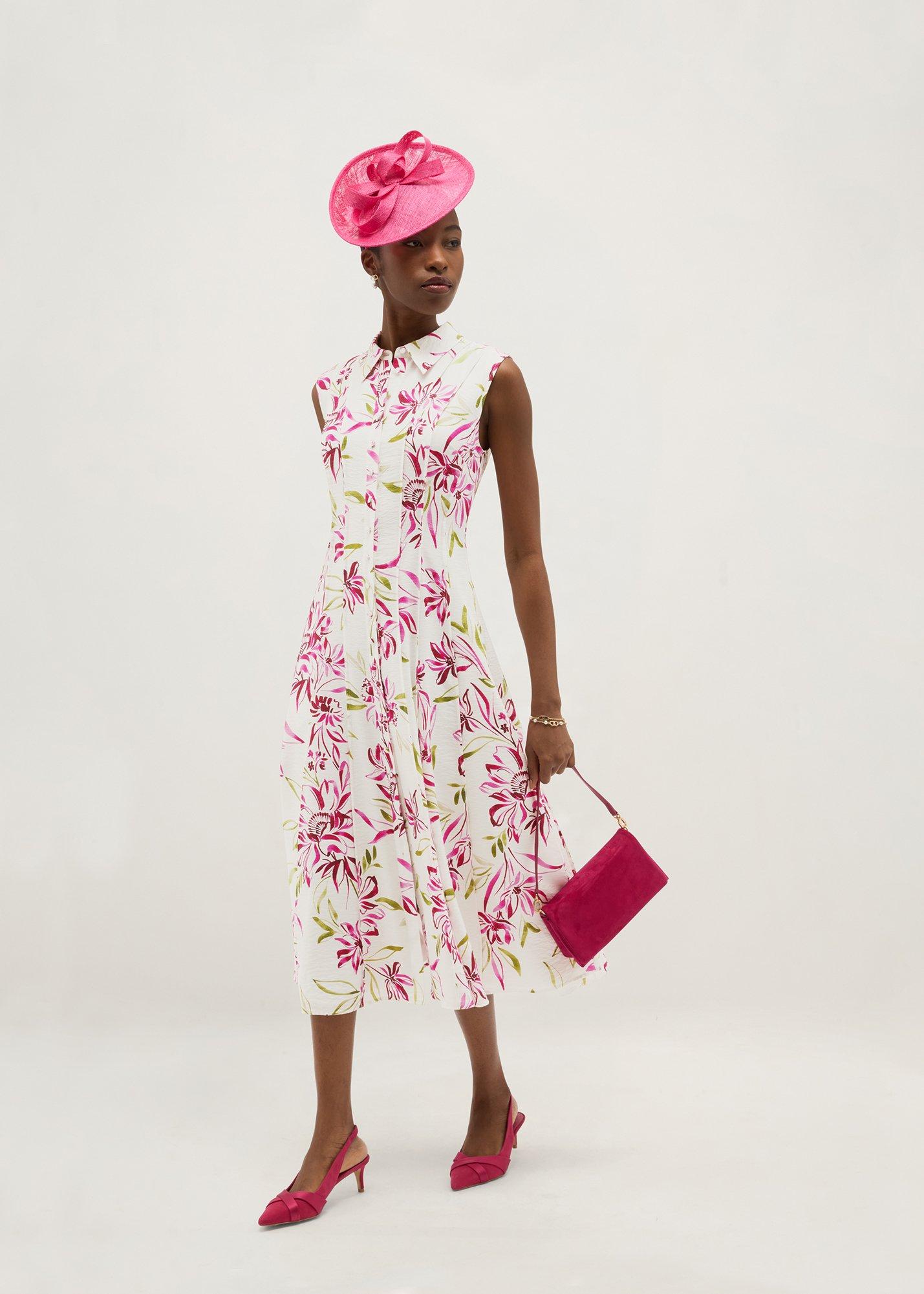 Della Button Through Shirt Dress, Ivory Multi, hi-res
