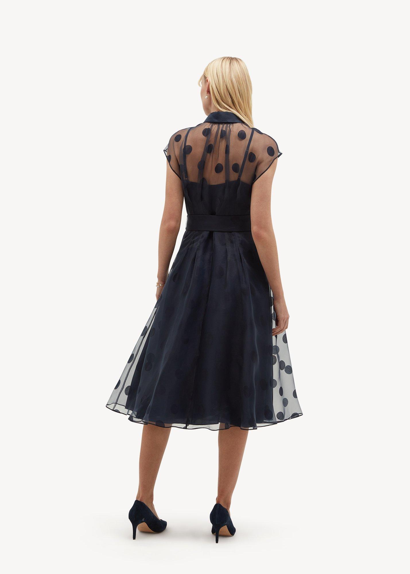 Tess Spot Shirt Dress, Midnight Navy, hi-res