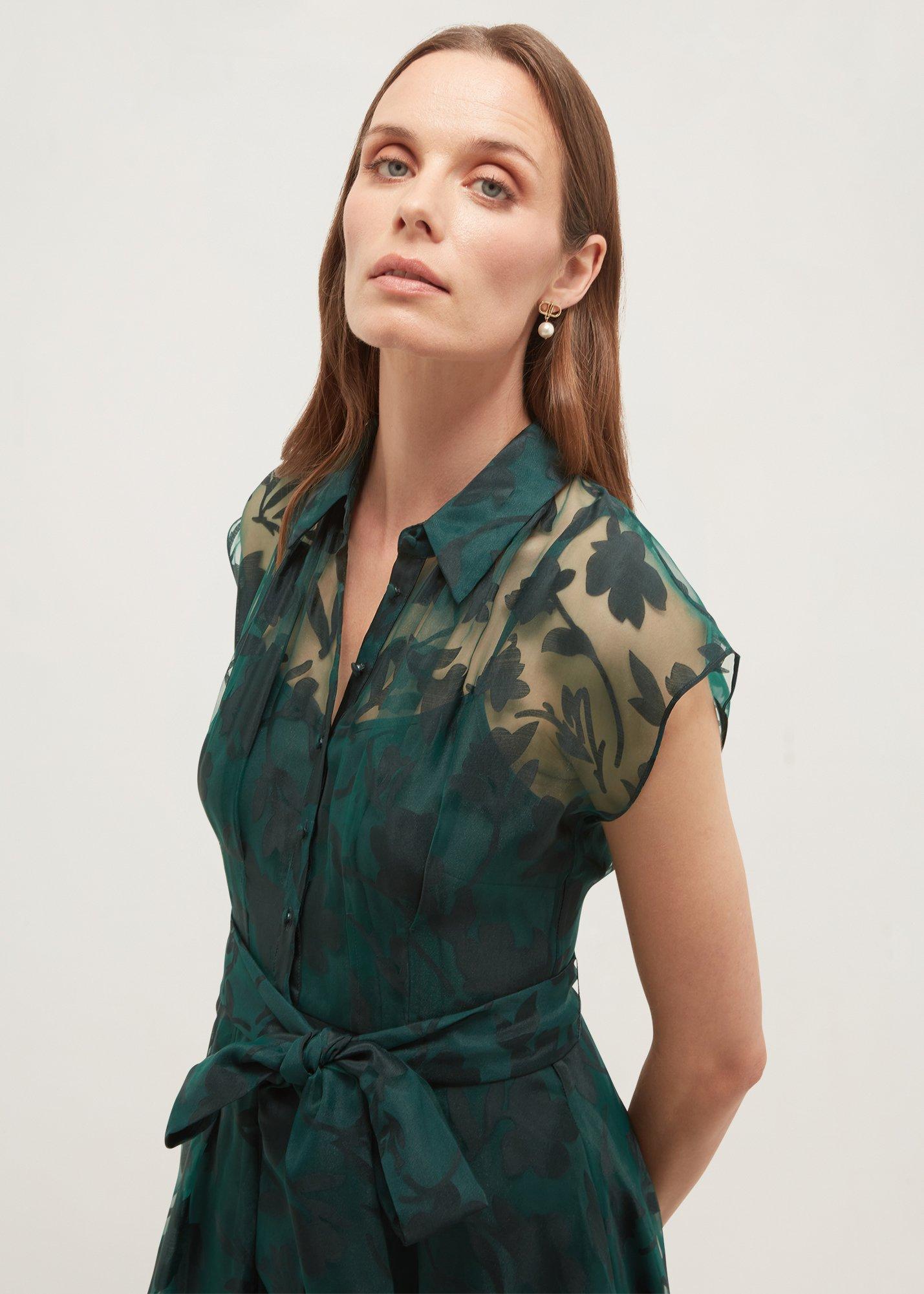 Tess Shirt Dress, Evergreen, hi-res