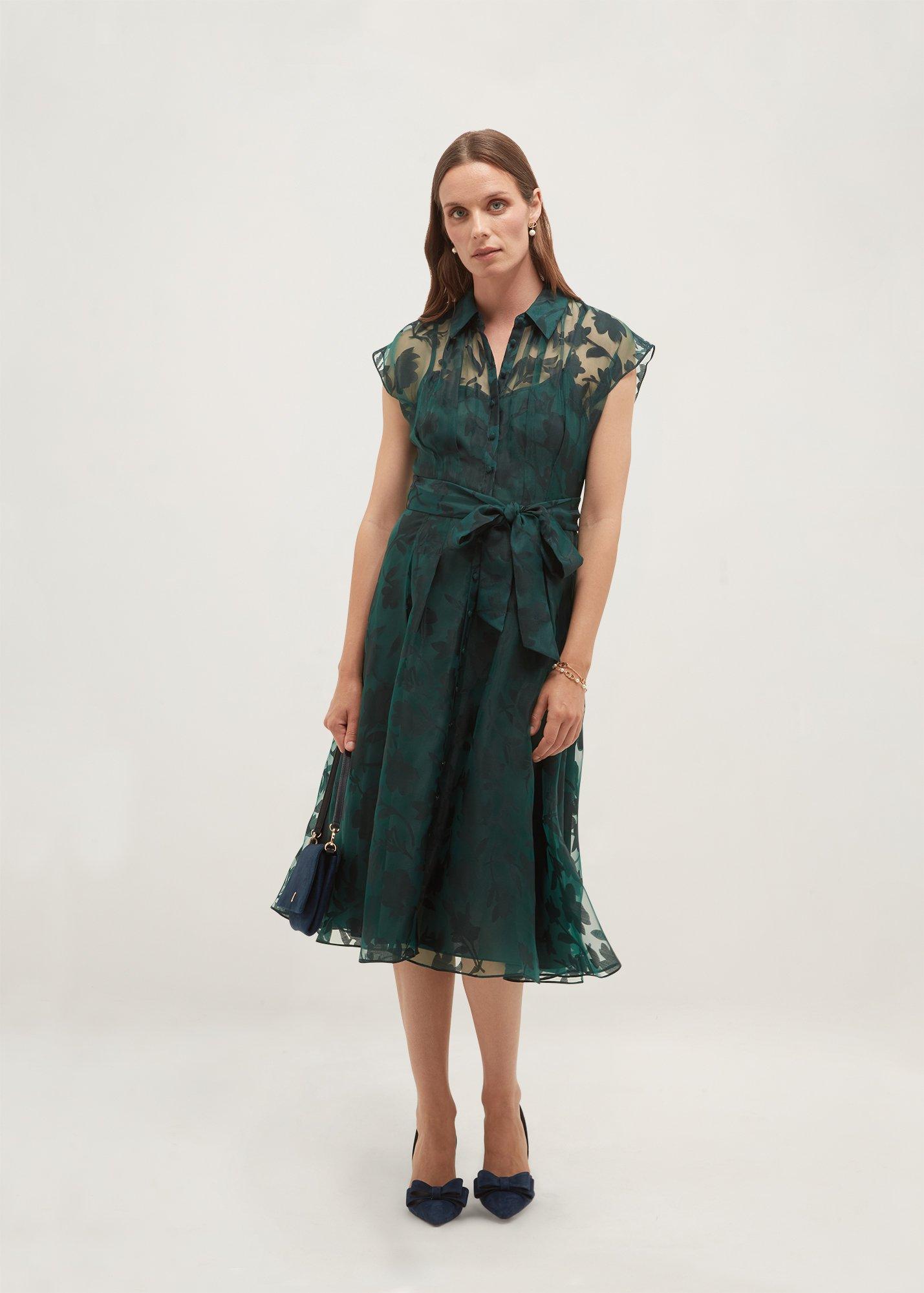 Tess Shirt Dress, Evergreen, hi-res
