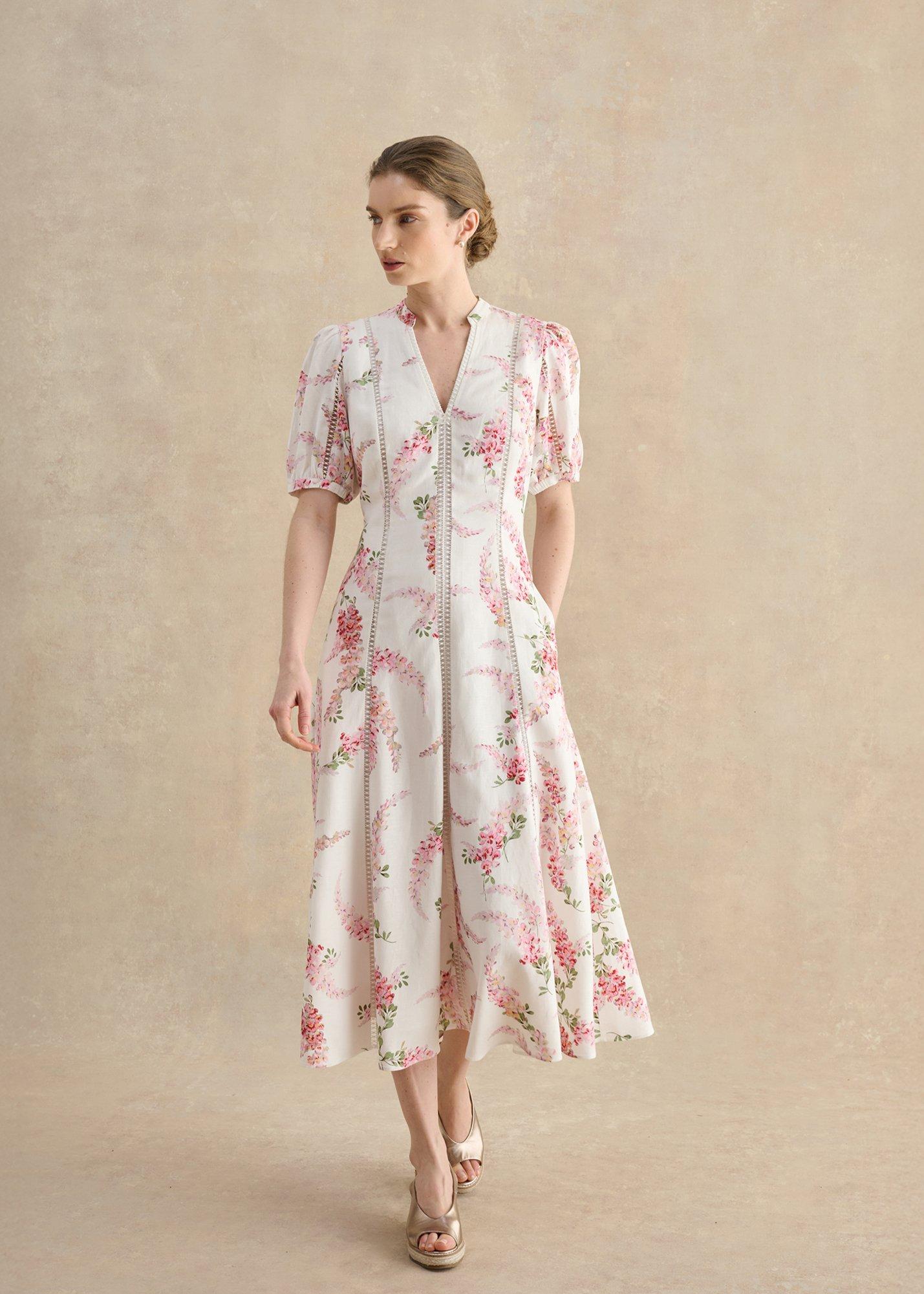 Matilda Trimmed Linen Dress