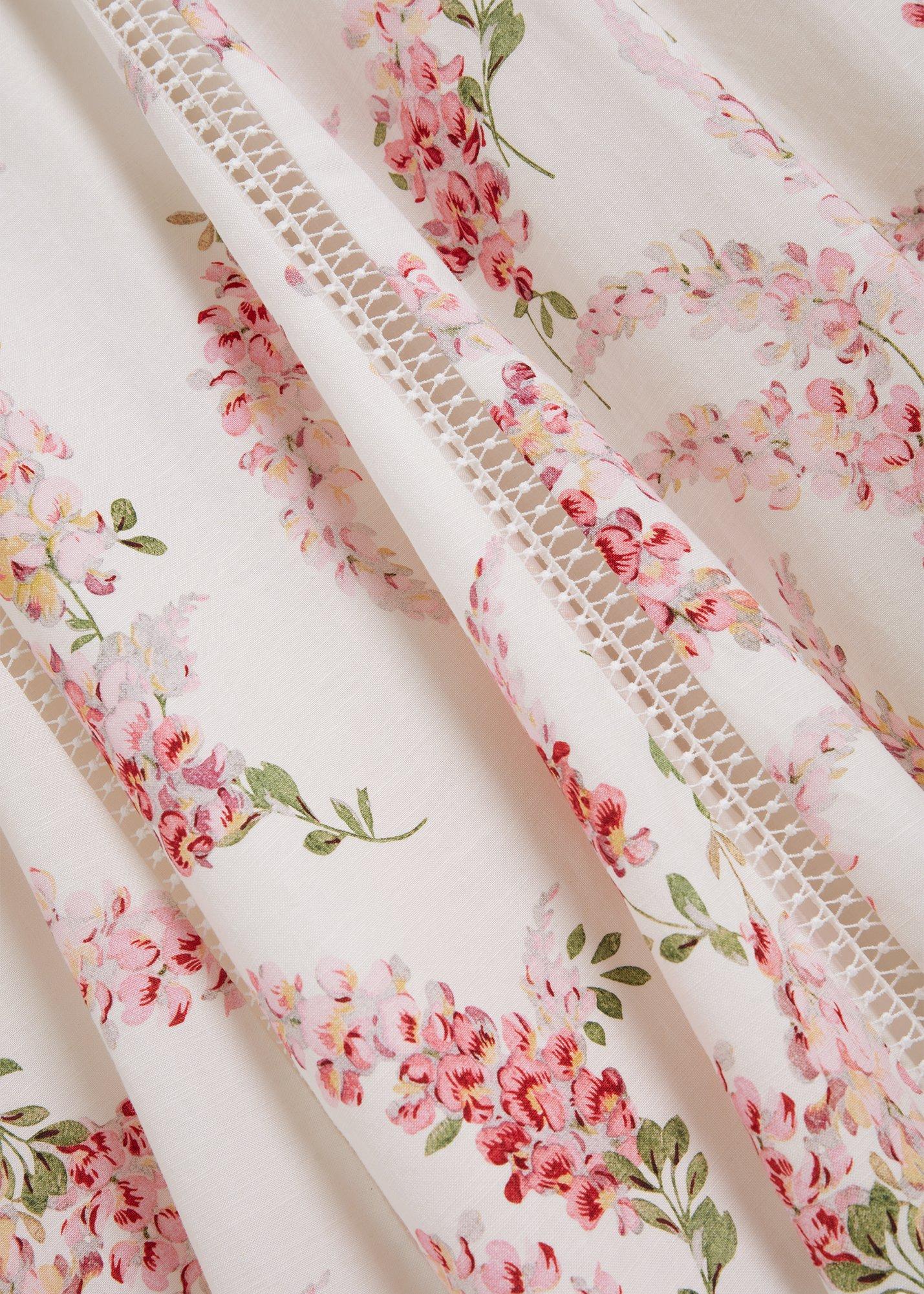 Matilda Trimmed Linen Dress, Ivory Multi, hi-res