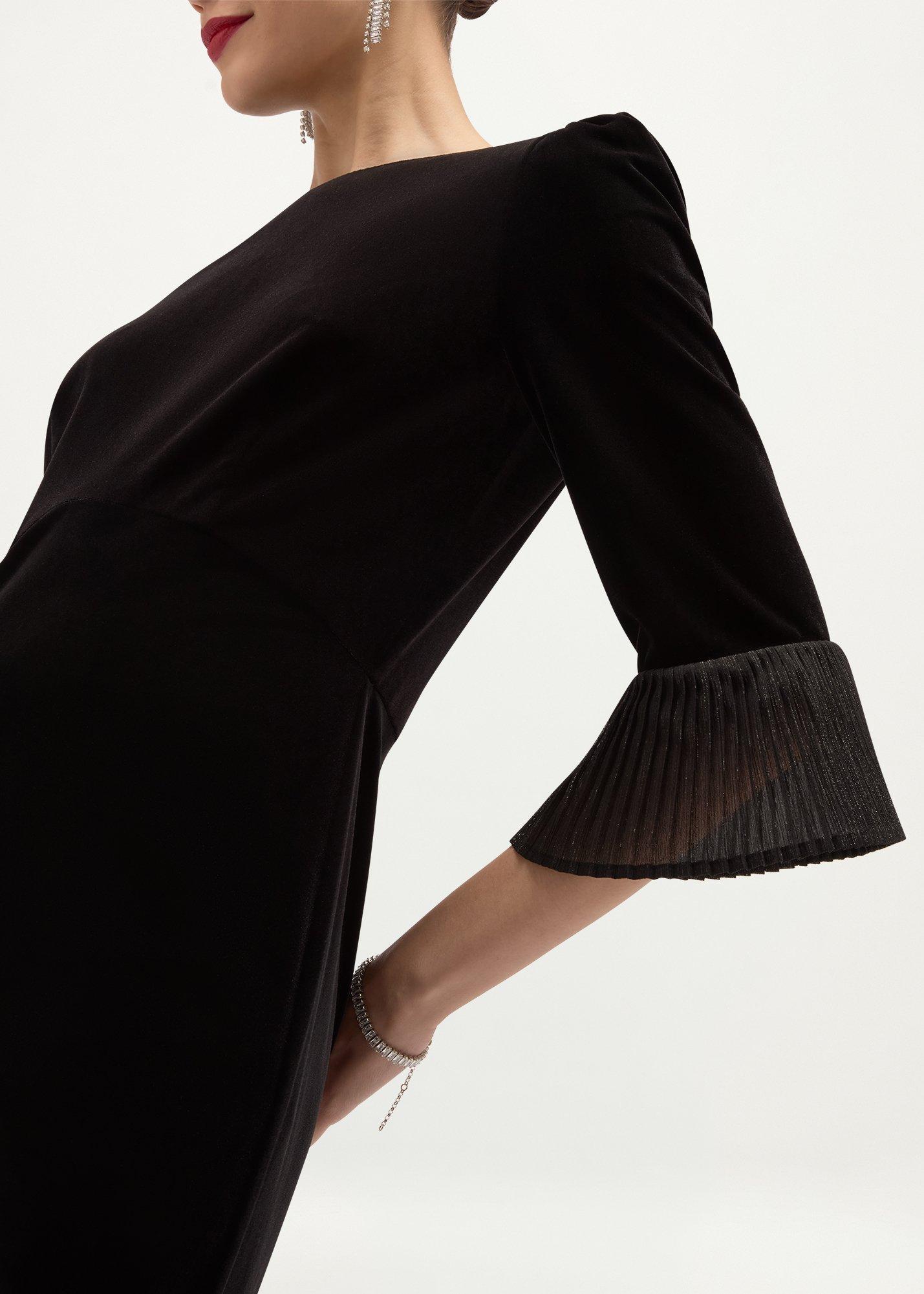 Ashley Velvet Mini Dress, Black, hi-res
