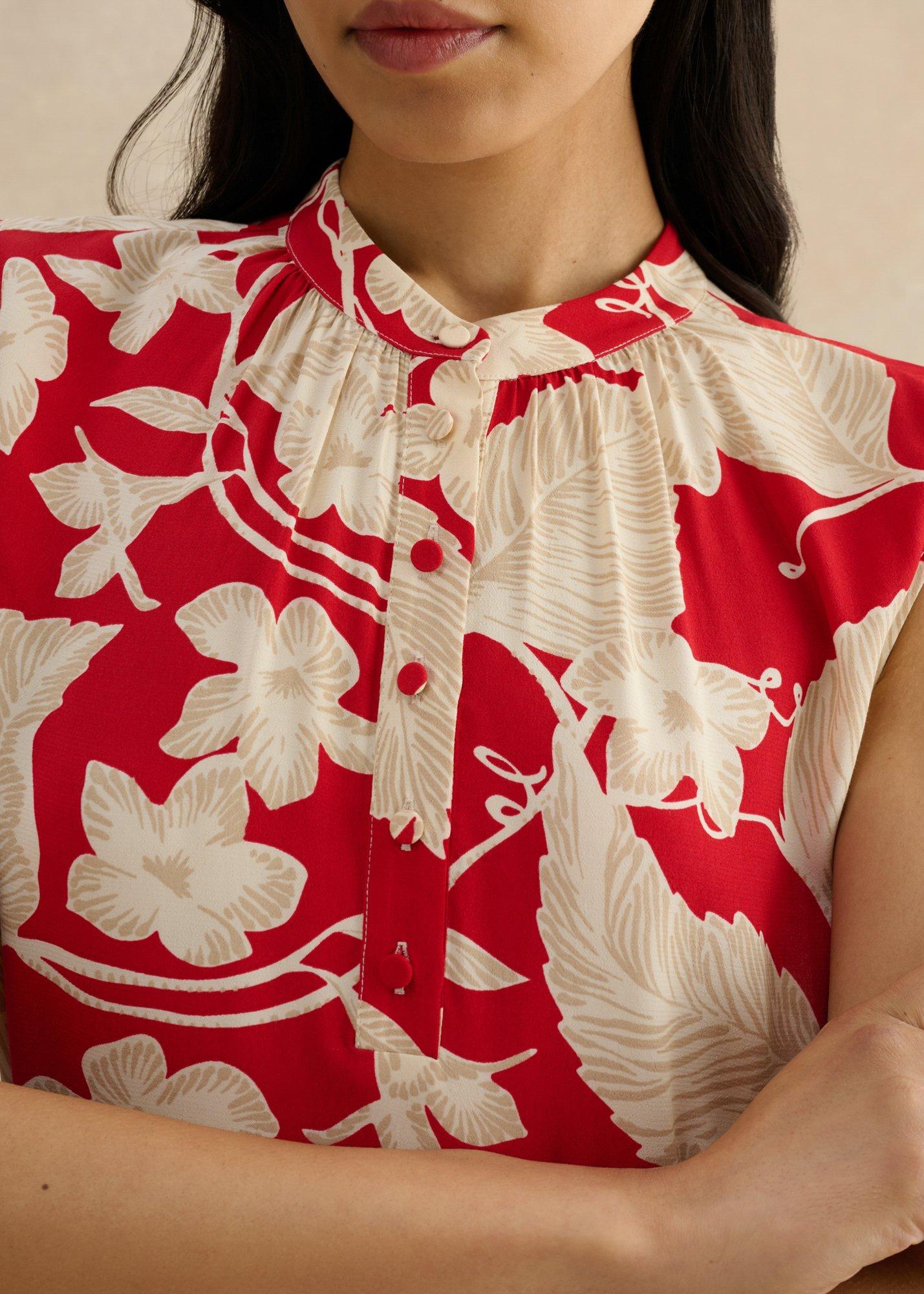 Kesta  Popover Dress, Red Cream, hi-res