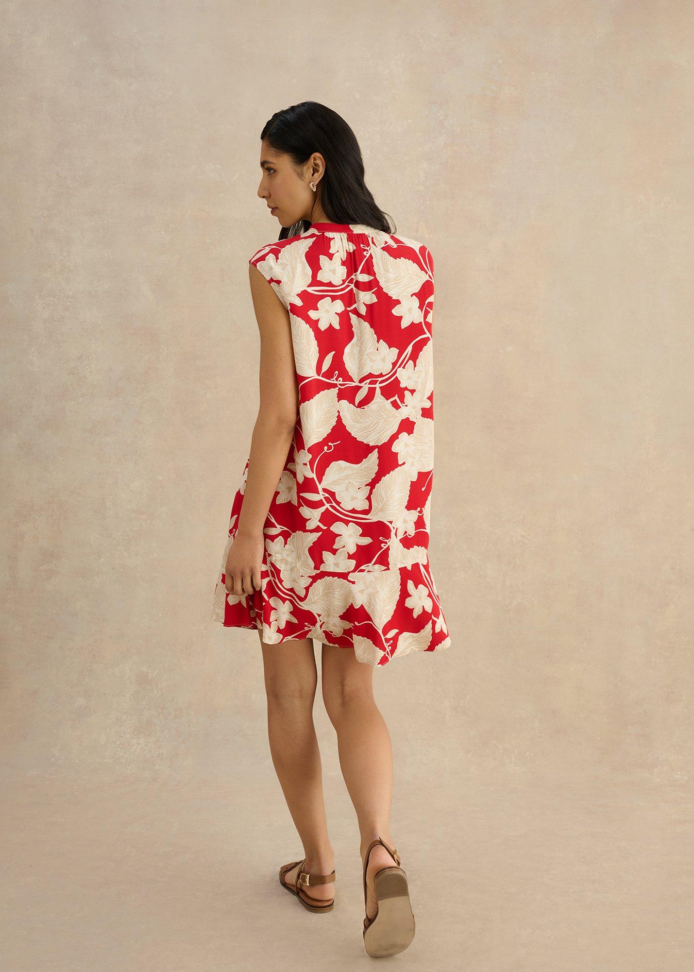 Kesta  Popover Dress, Red Cream, hi-res