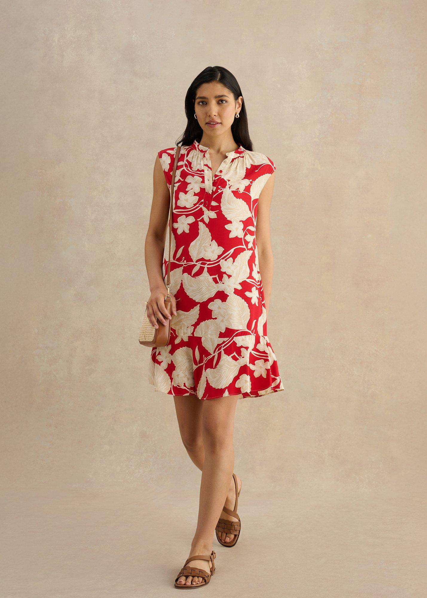 Kesta  Popover Dress, Red Cream, hi-res