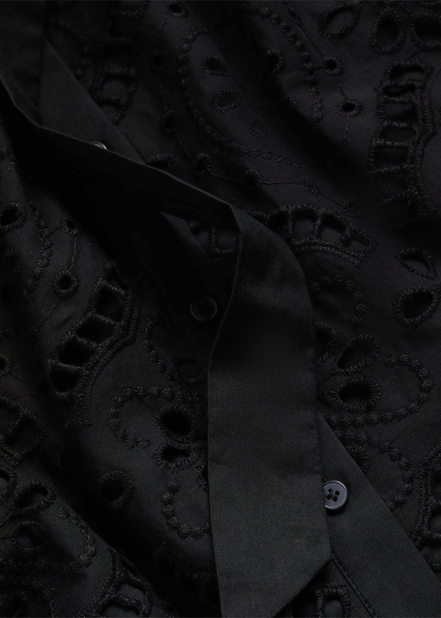 Petite Willa Broderie Dress, Black, hi-res