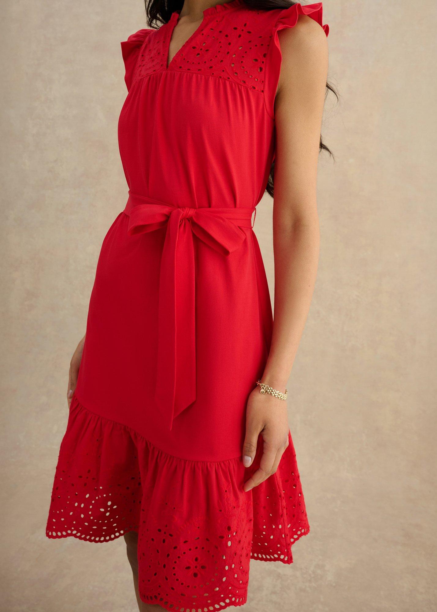 Romy Jersey Dress, Salsa Red, hi-res