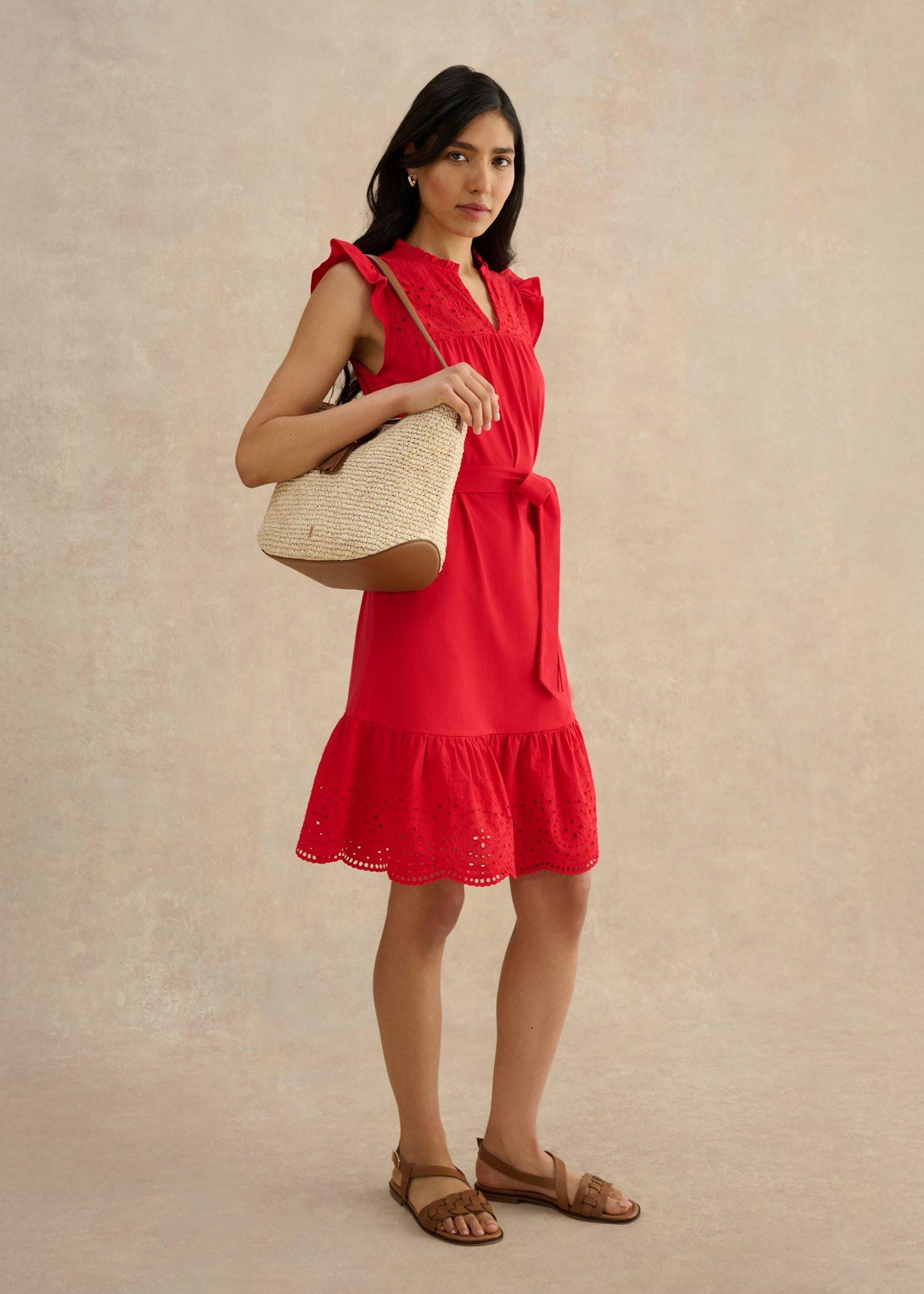 Romy Jersey Dress, Salsa Red, hi-res