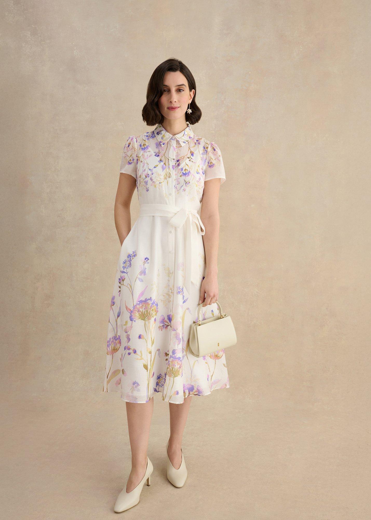 Grosvenor Shirt Dress, Ivory Multi, hi-res