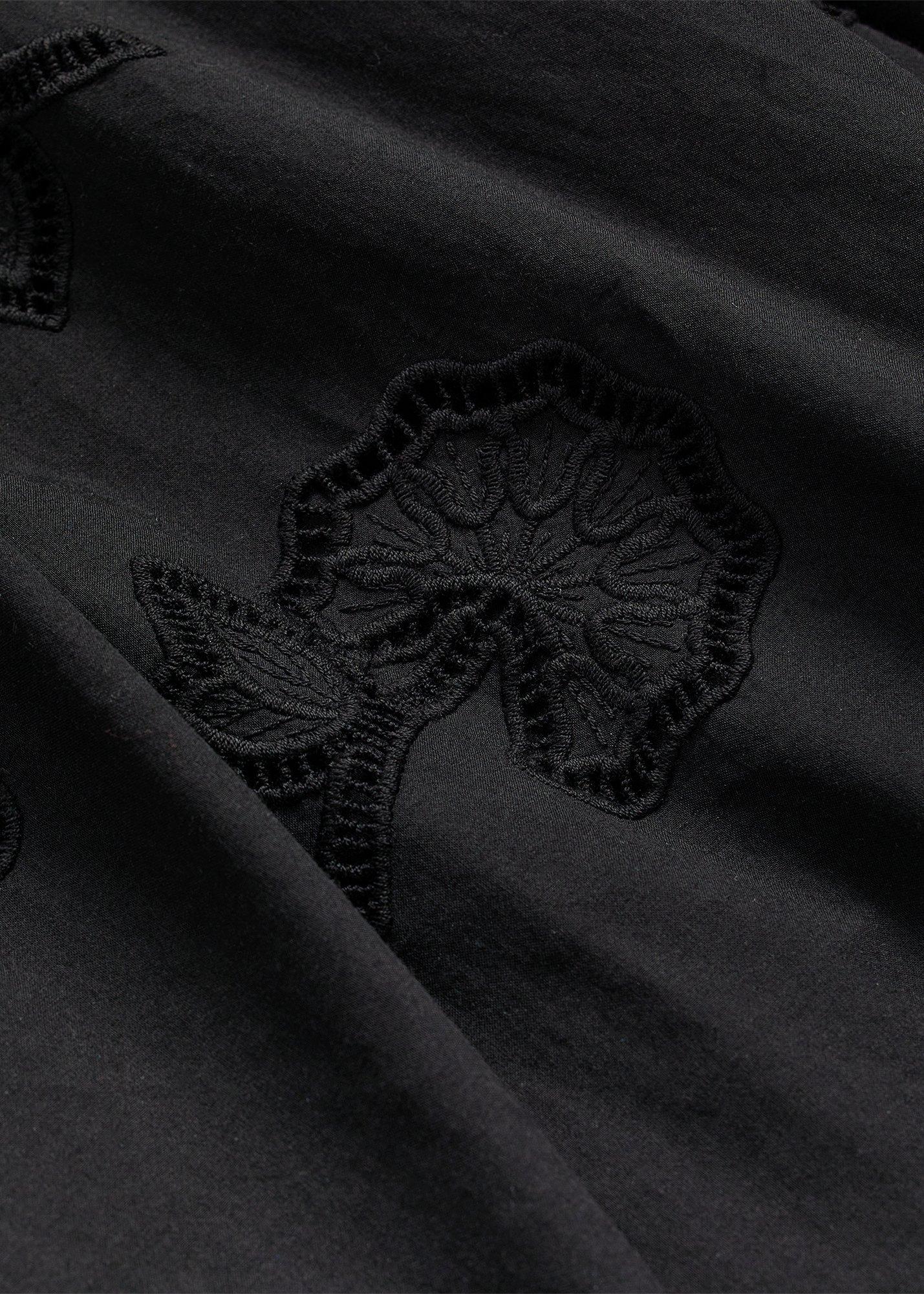 Attingham Cotton broderie Dress , Black, hi-res