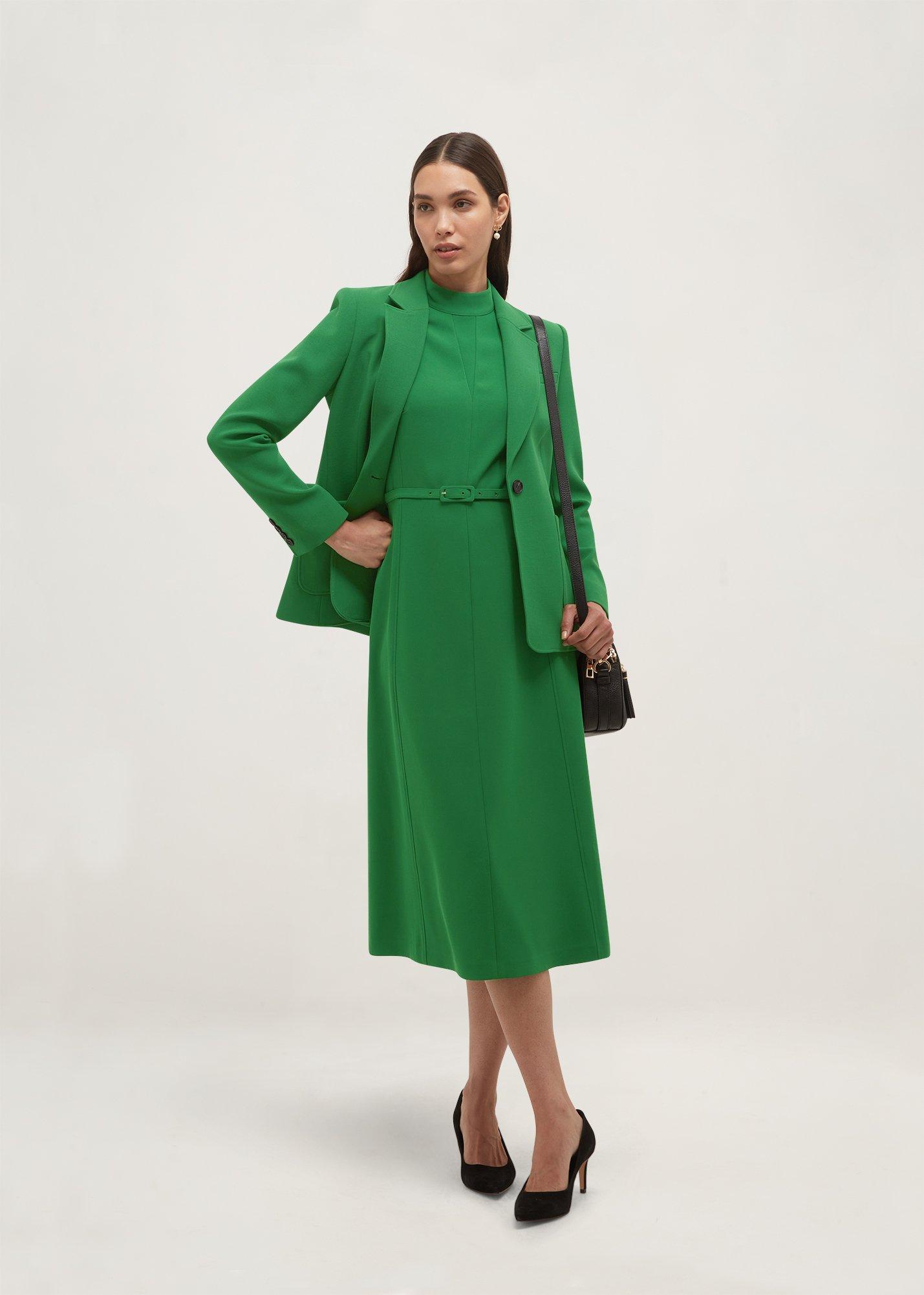 Petite Mae Fit And Flare Dress, Spruce Green, hi-res