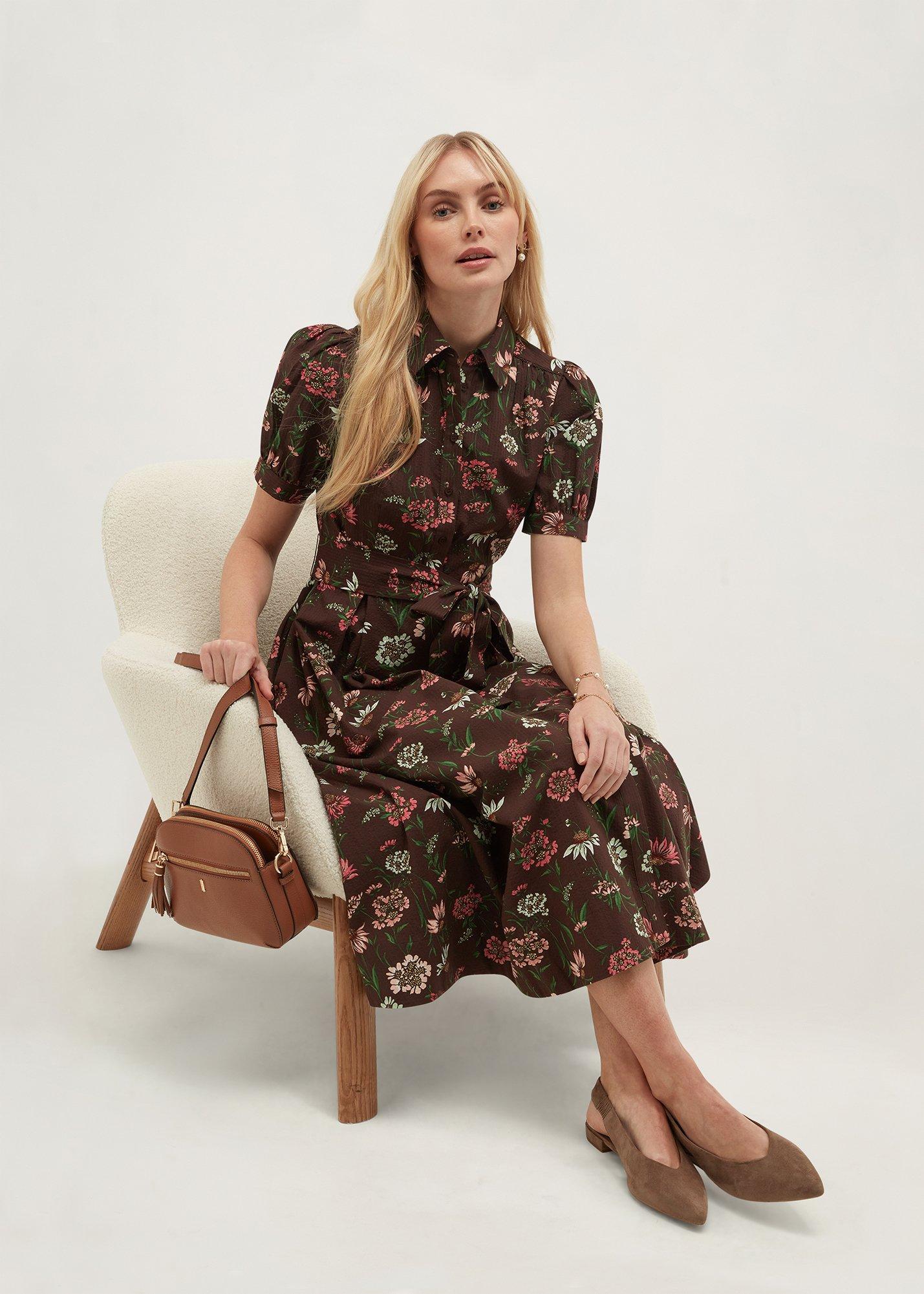 Petite Hester Dress, Brown Multi, hi-res