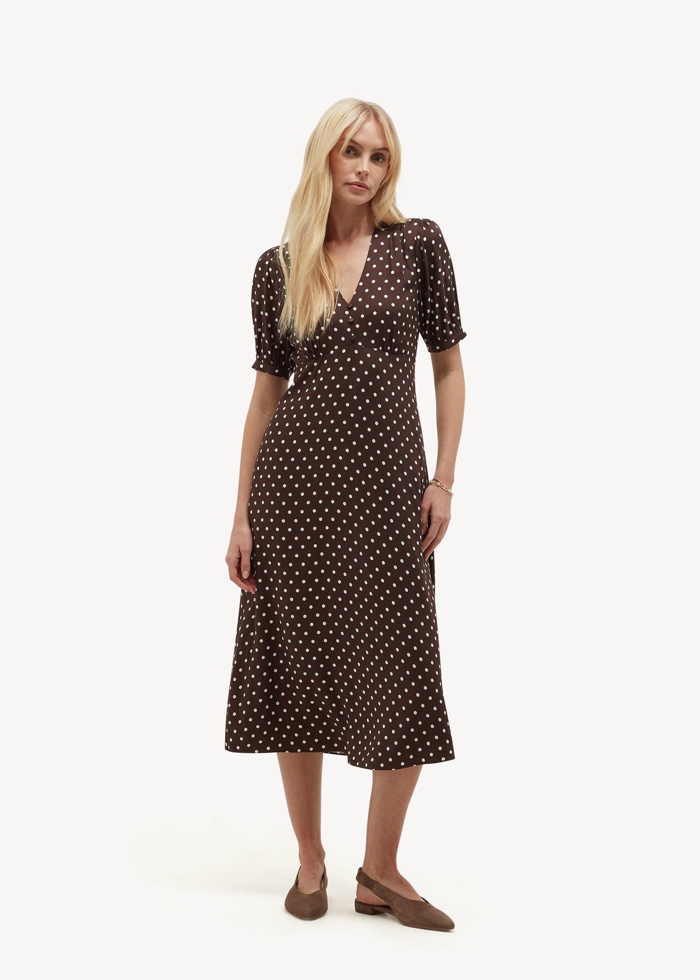 Freya Dress, Brown Ivory, hi-res