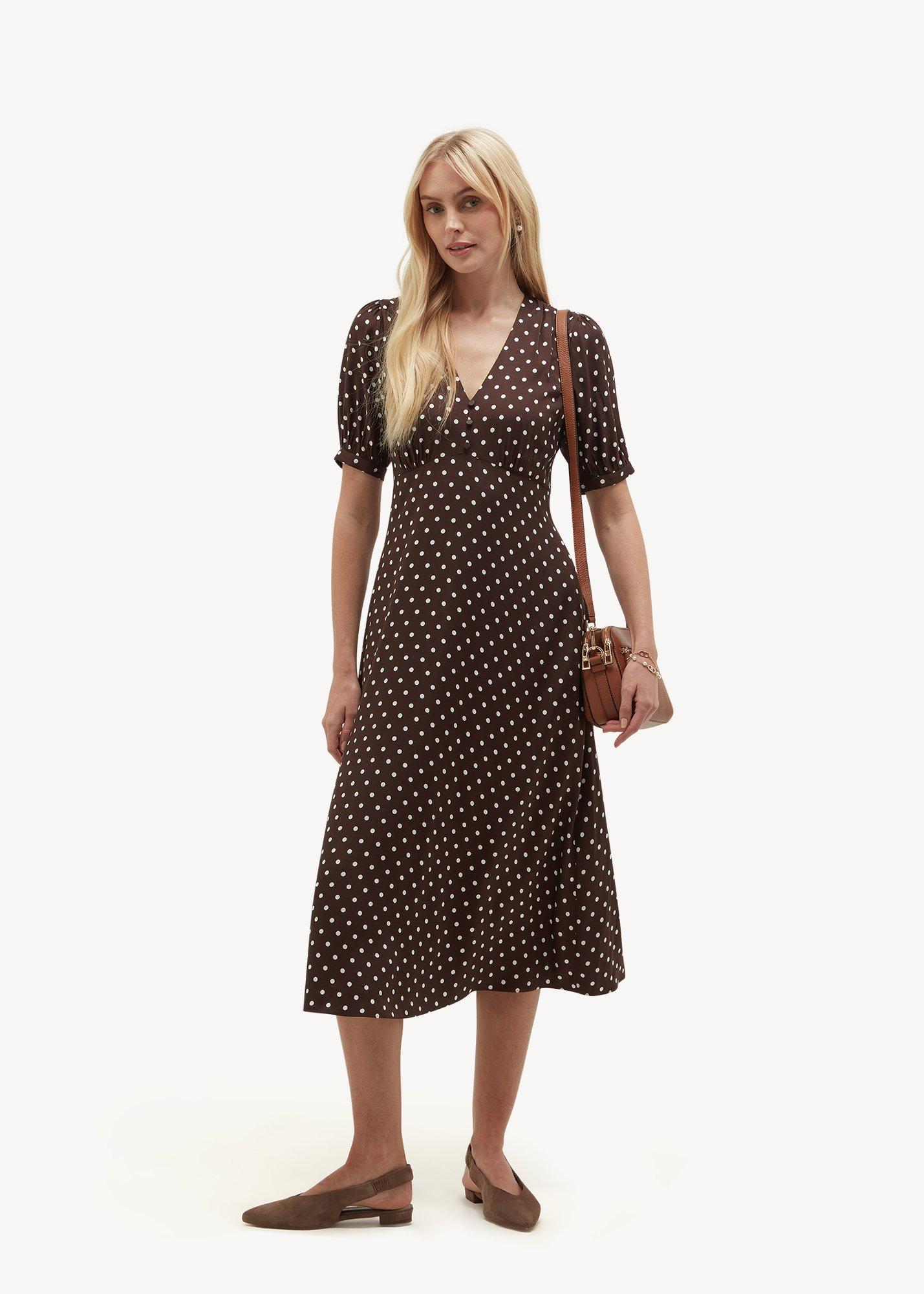Freya Dress, Brown Ivory, hi-res