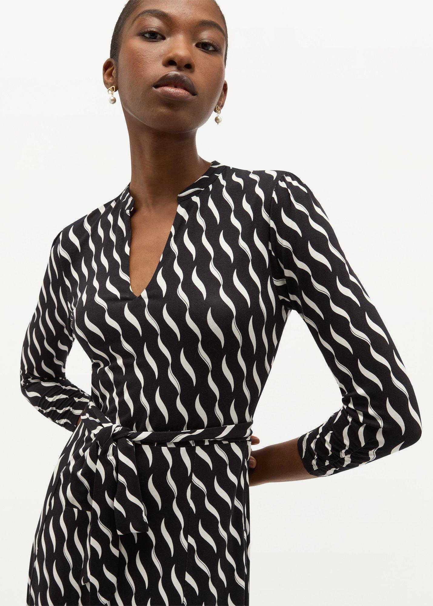 Theodora  Jersey Dress, Navy Ivory, hi-res
