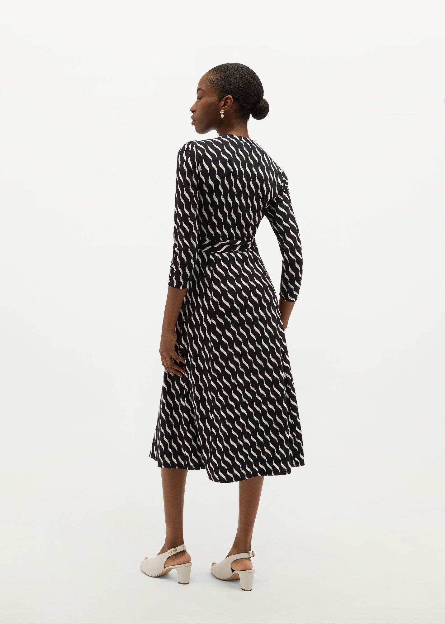 Theodora  Jersey Dress, Navy Ivory, hi-res