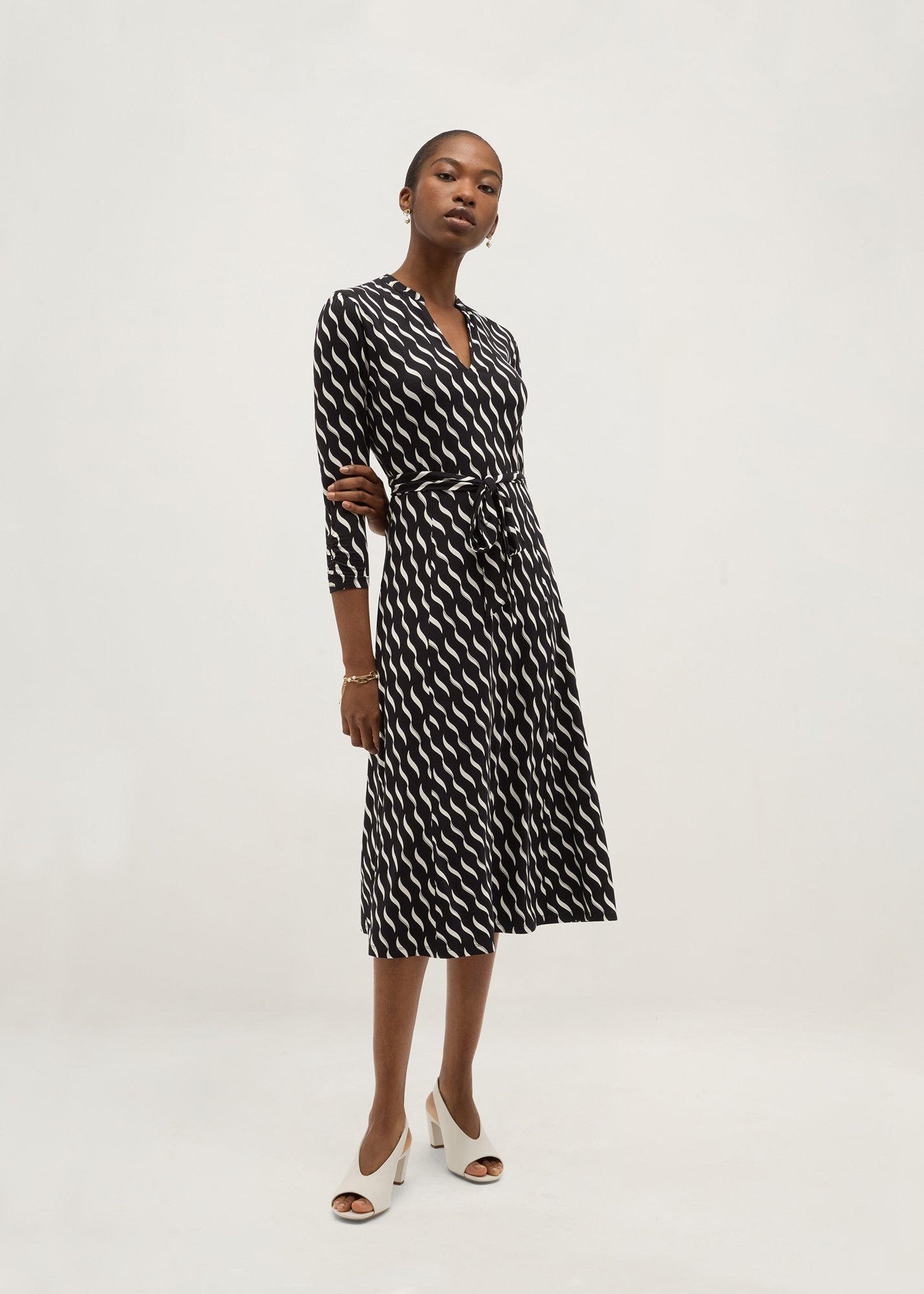 Petite Theodora Jersey Dress, Navy Ivory, hi-res