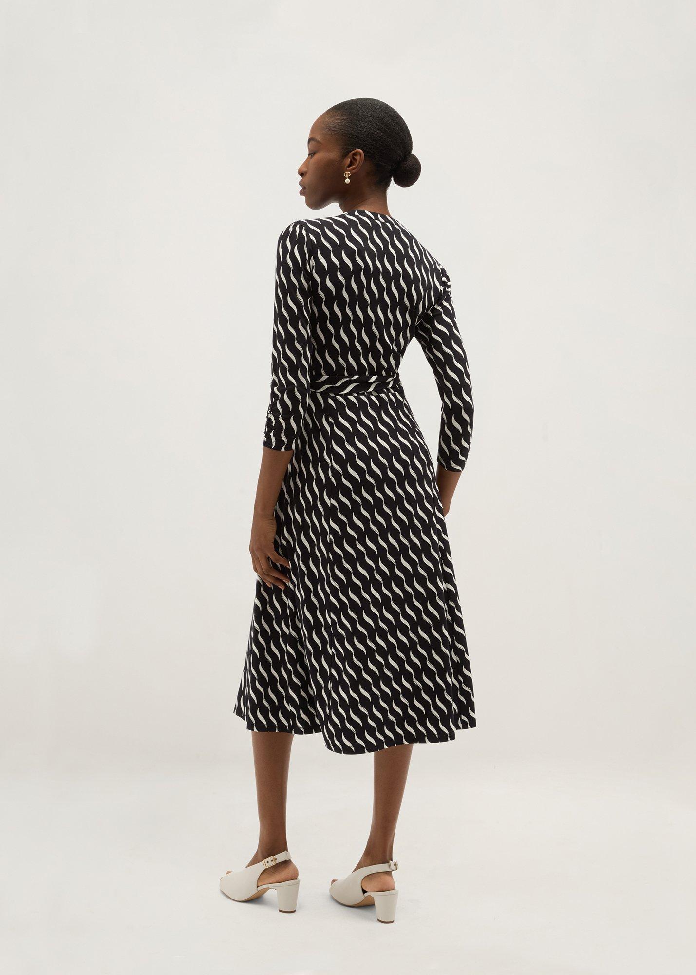Petite Theodora Jersey Dress, Navy Ivory, hi-res