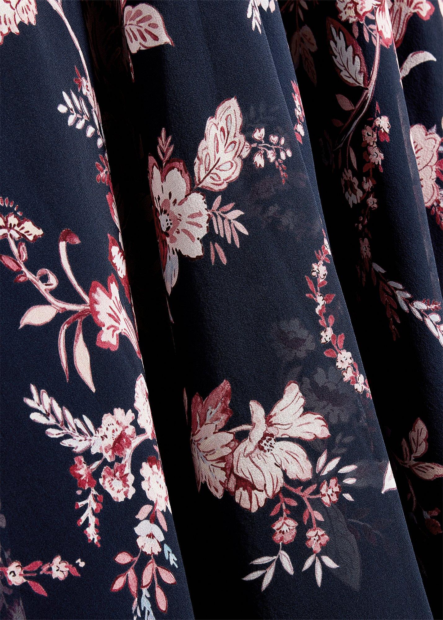 Demi Floral Silk Dress, Midnight Multi, hi-res