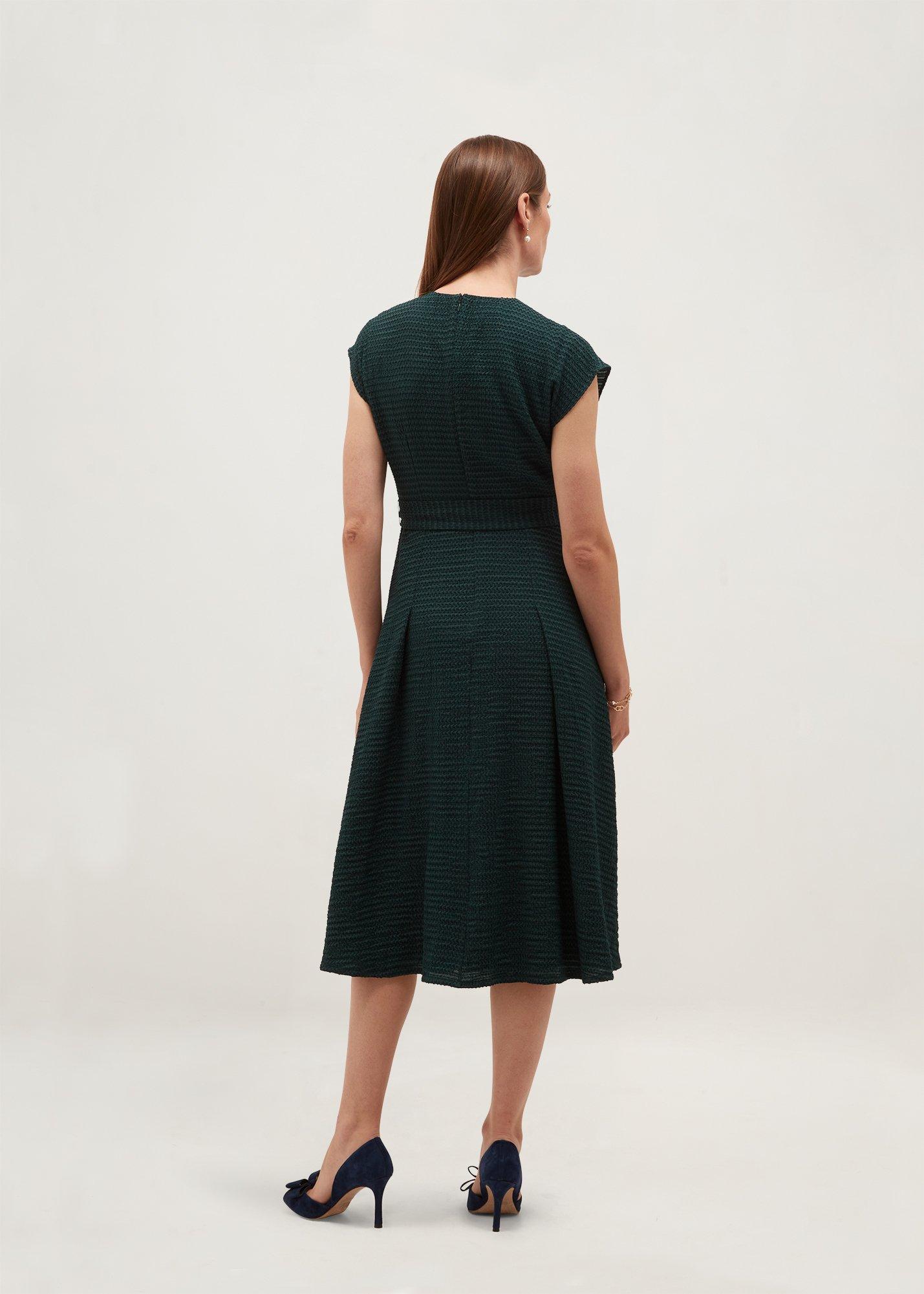 Vivienne Textured Dress, Evergreen, hi-res