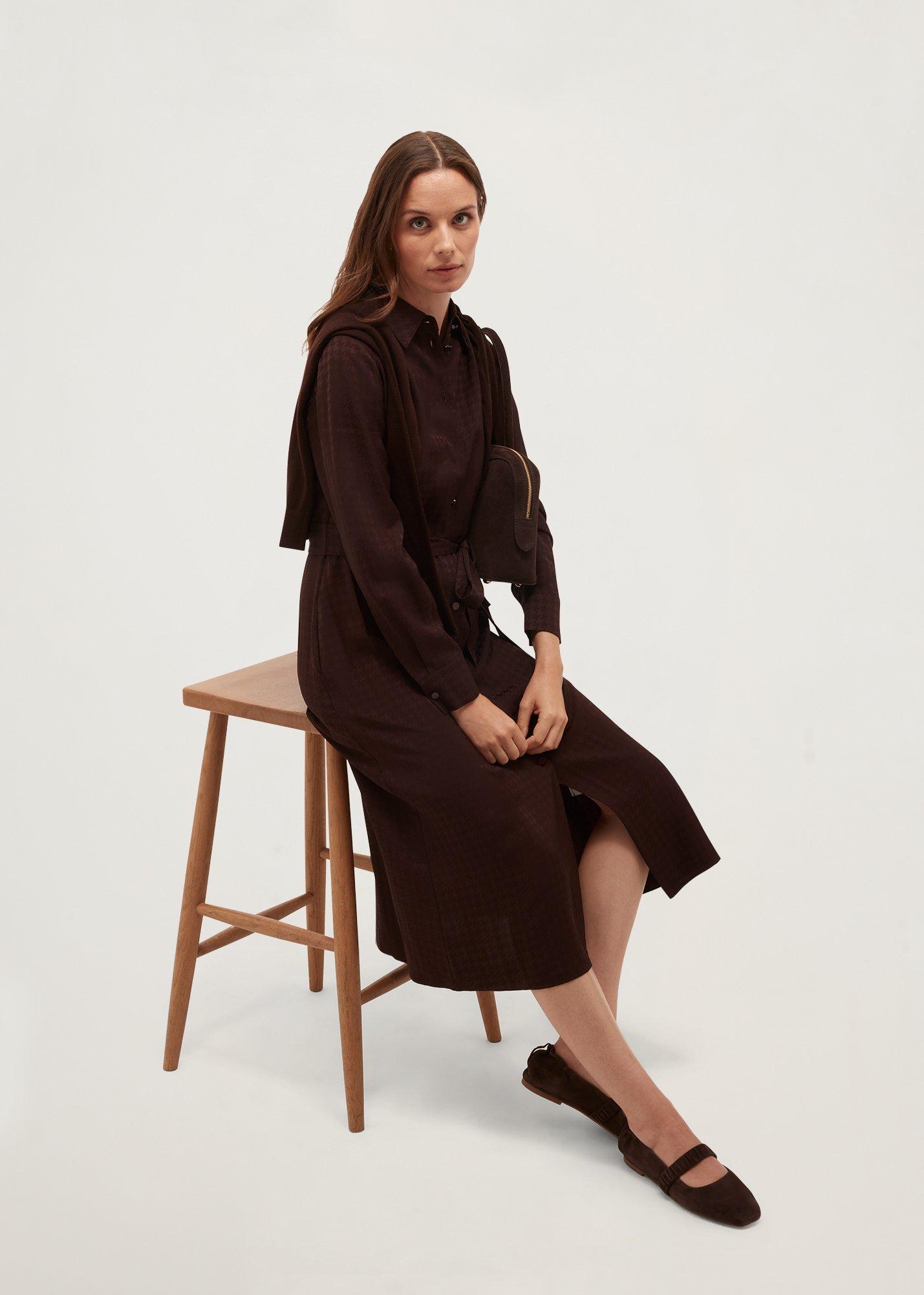 Georgiana Dress, Deep Brown, hi-res