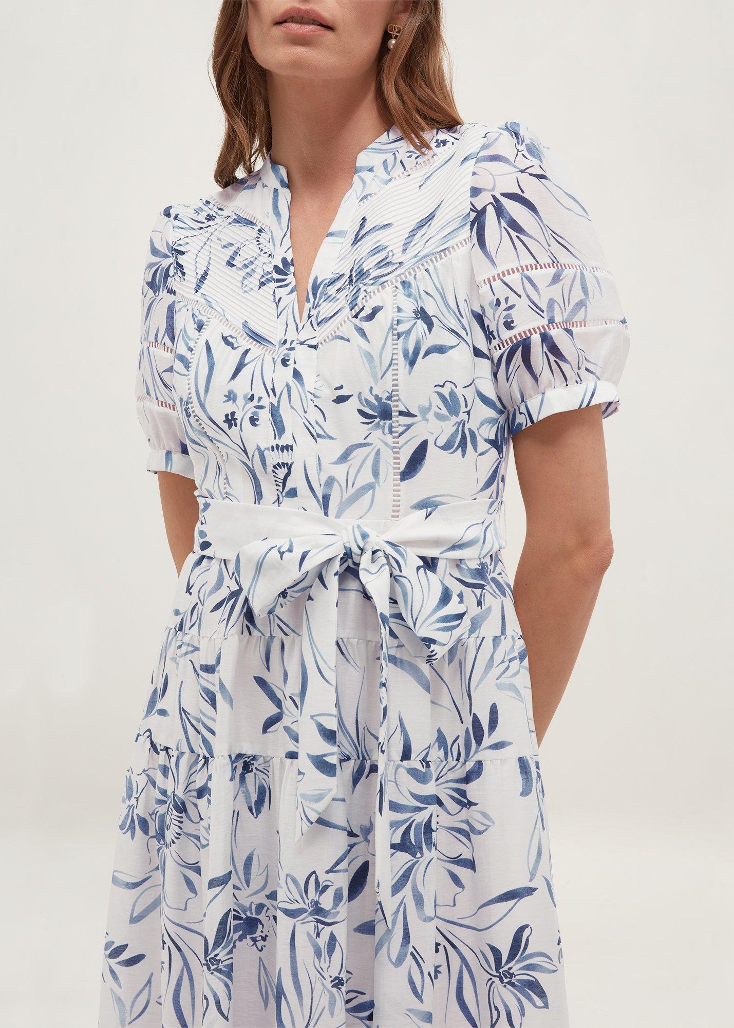 Annabella Trim Detailed Dress, Ivory Midnight, hi-res